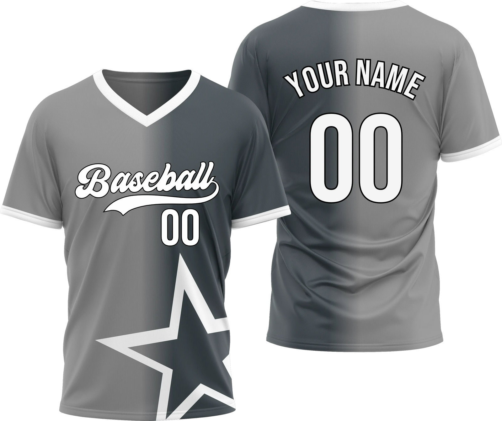 Custom Star Divide Gradient Baseball Aqua Sports Jersey Personalized Uniform with Name & Number