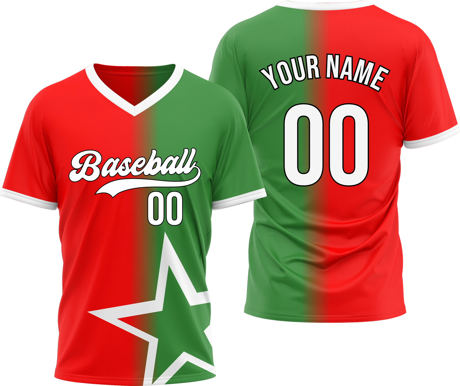 Custom Star Divide Gradient Baseball Aqua Sports Jersey Personalized Uniform with Name & Number