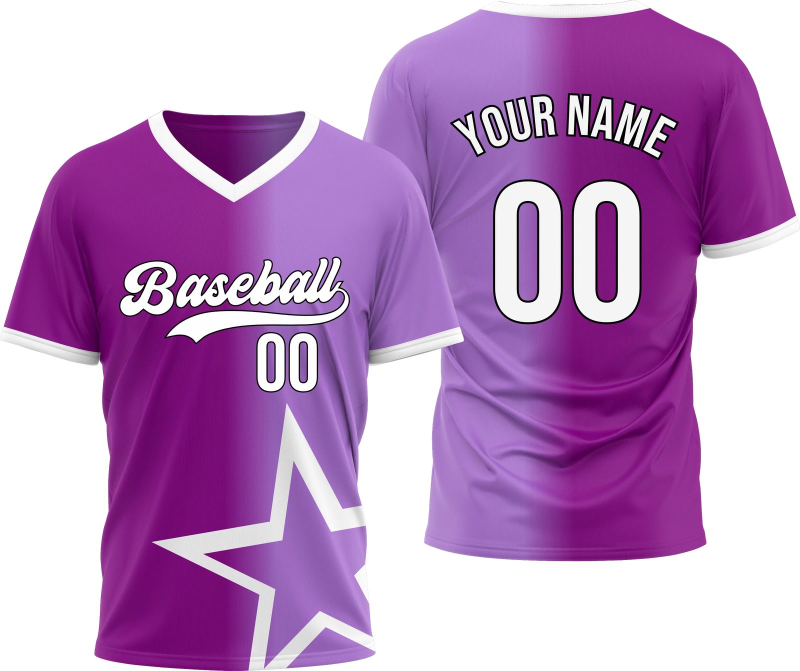 Custom Star Divide Gradient Baseball Aqua Sports Jersey Personalized Uniform with Name & Number