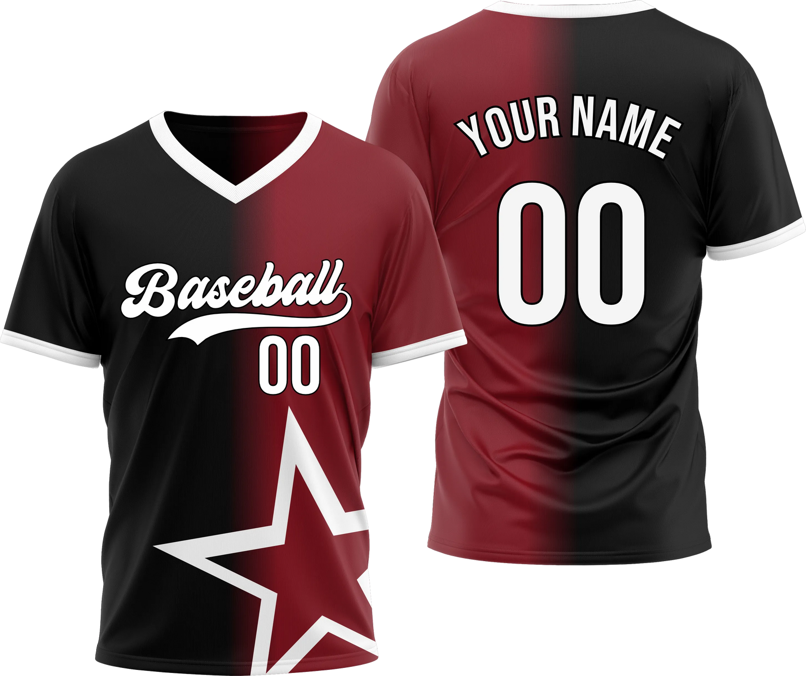 Custom Star Divide Gradient Baseball Aqua Sports Jersey Personalized Uniform with Name & Number