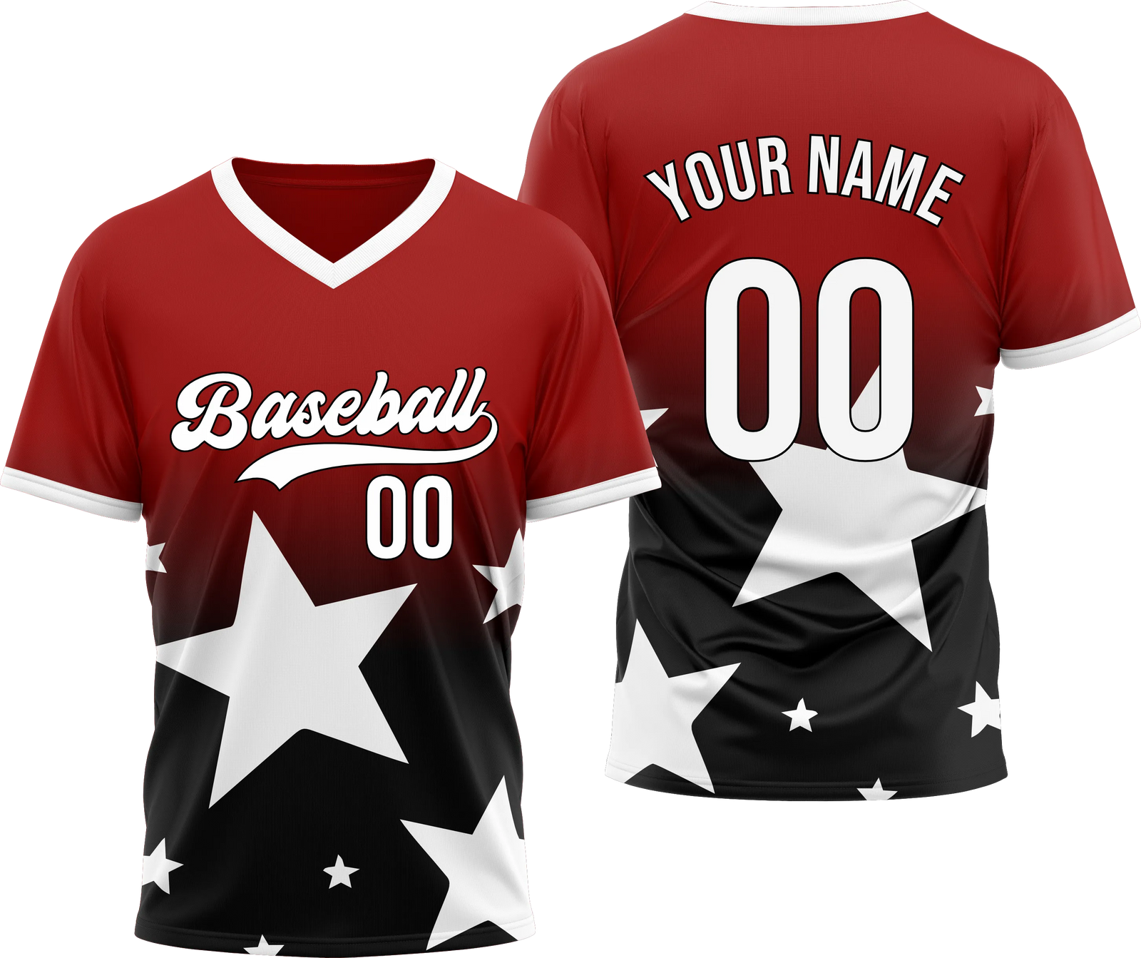 Custom Split Star Gradient Baseball Aqua Sports Jersey Personalized Uniform with Name & Number