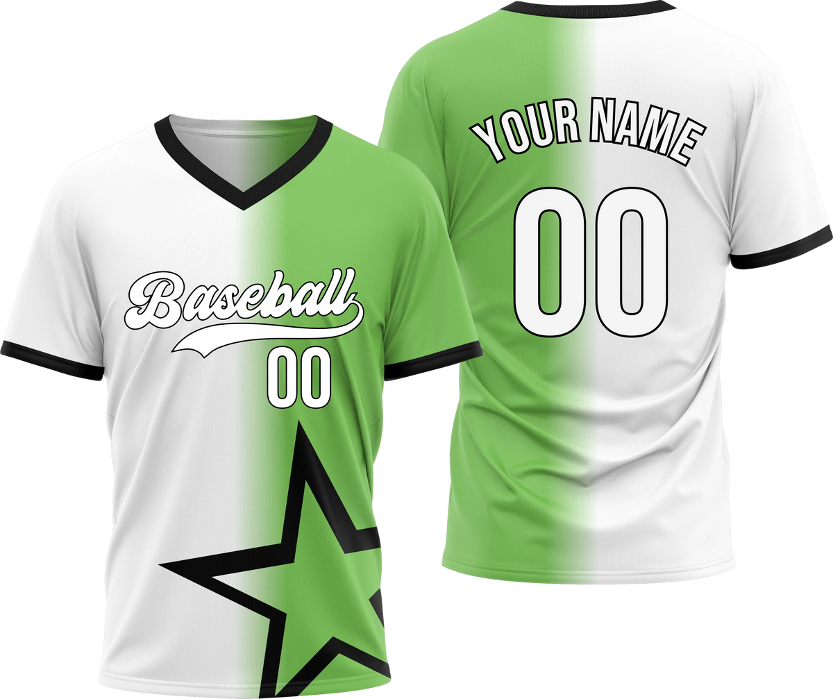 Custom Star Divide Gradient Baseball Aqua Sports Jersey Personalized Uniform with Name & Number