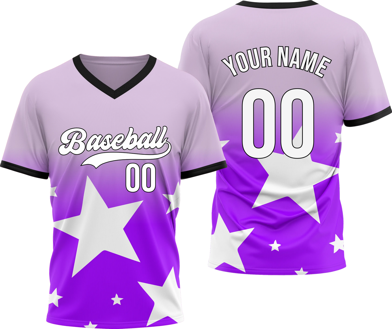 Custom Split Star Gradient Baseball Aqua Sports Jersey Personalized Uniform with Name & Number