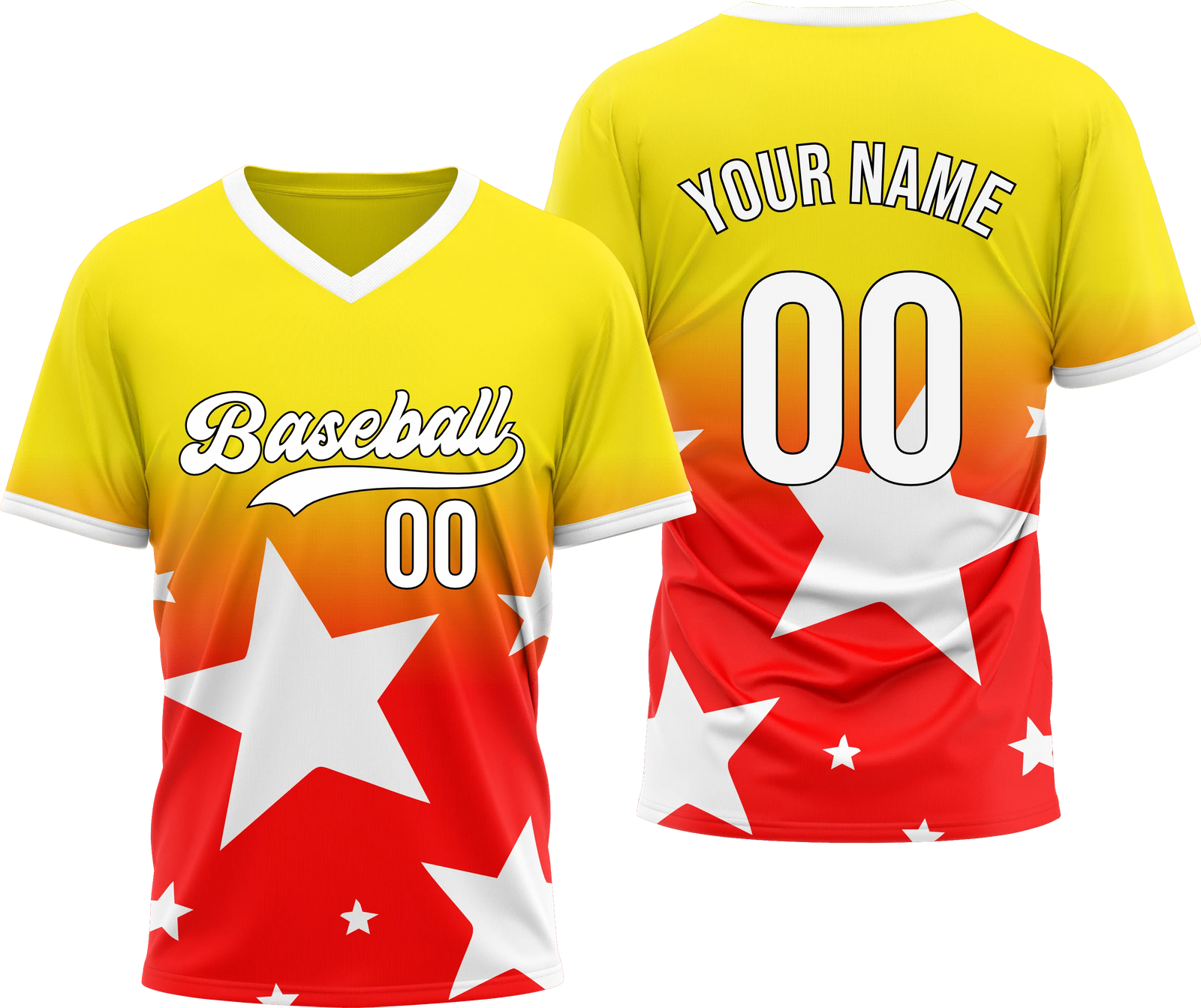 Custom Split Star Gradient Baseball Aqua Sports Jersey Personalized Uniform with Name & Number