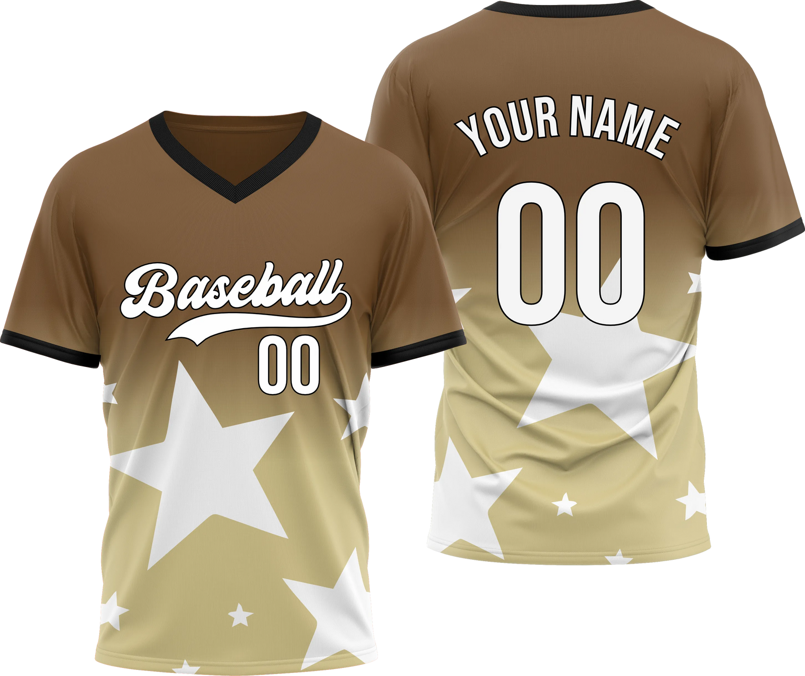 Custom Split Star Gradient Baseball Aqua Sports Jersey Personalized Uniform with Name & Number