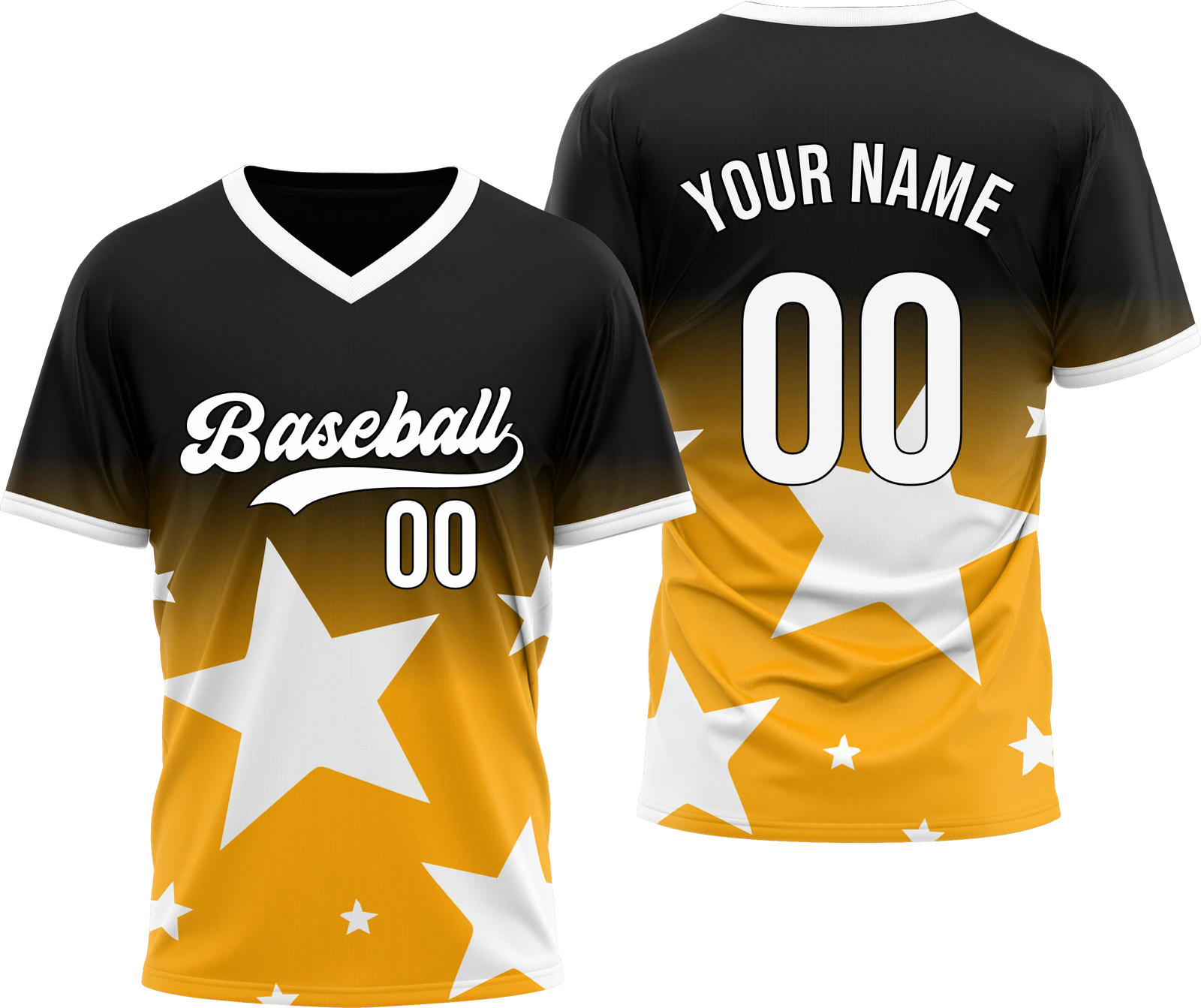 Custom Split Star Gradient Baseball Aqua Sports Jersey Personalized Uniform with Name & Number