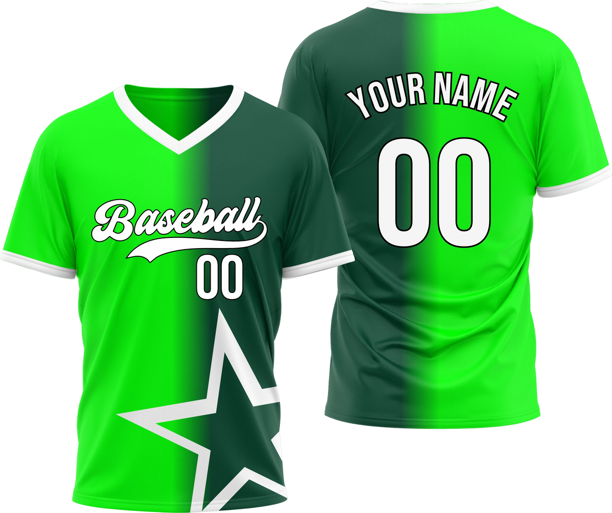 Custom Star Divide Gradient Baseball Aqua Sports Jersey Personalized Uniform with Name & Number