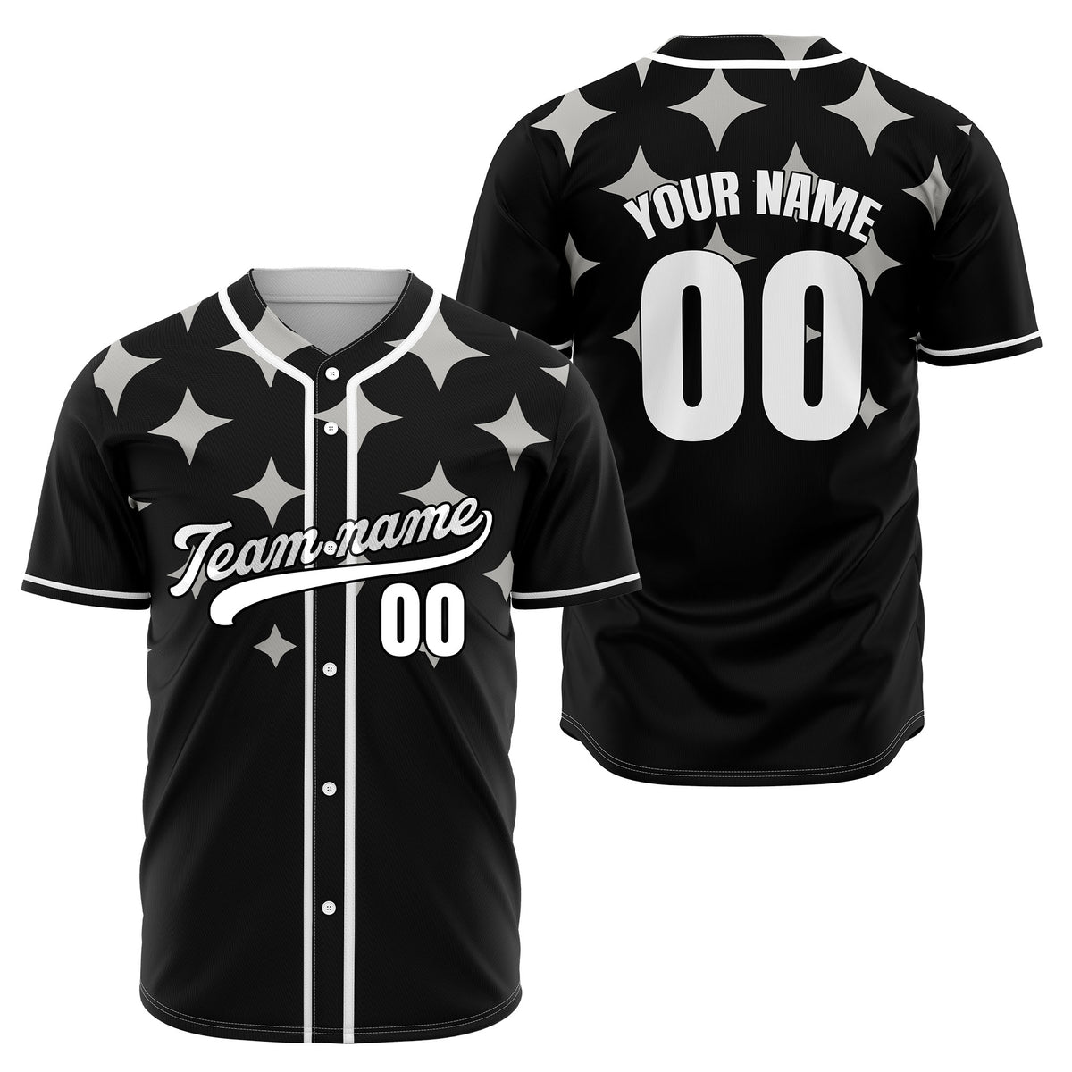 Custom Starlight Black Baseball Sports Jersey Personalized Uniform with Name &amp; Number