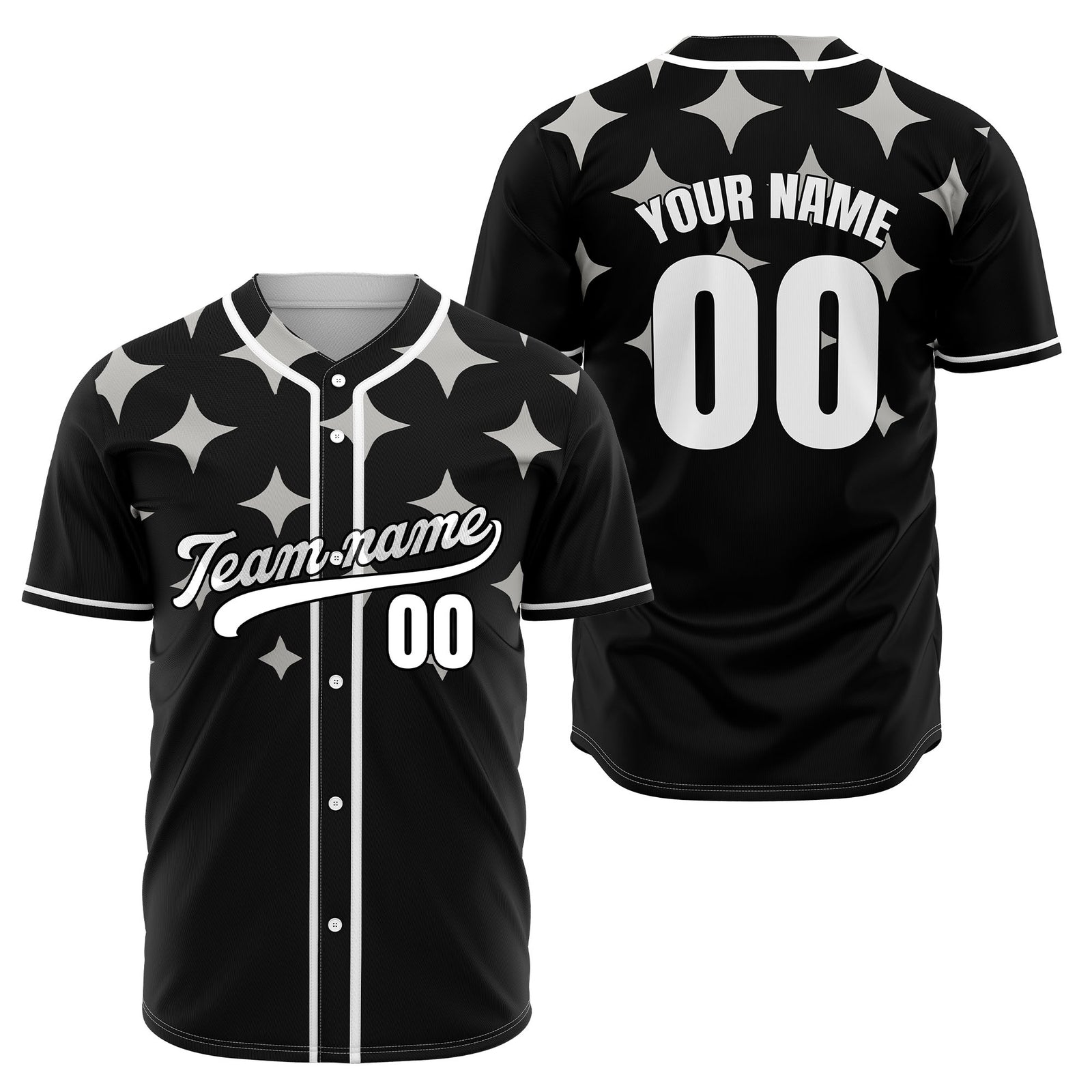 Custom Starlight Black Baseball Sports Jersey Personalized Uniform with Name & Number
