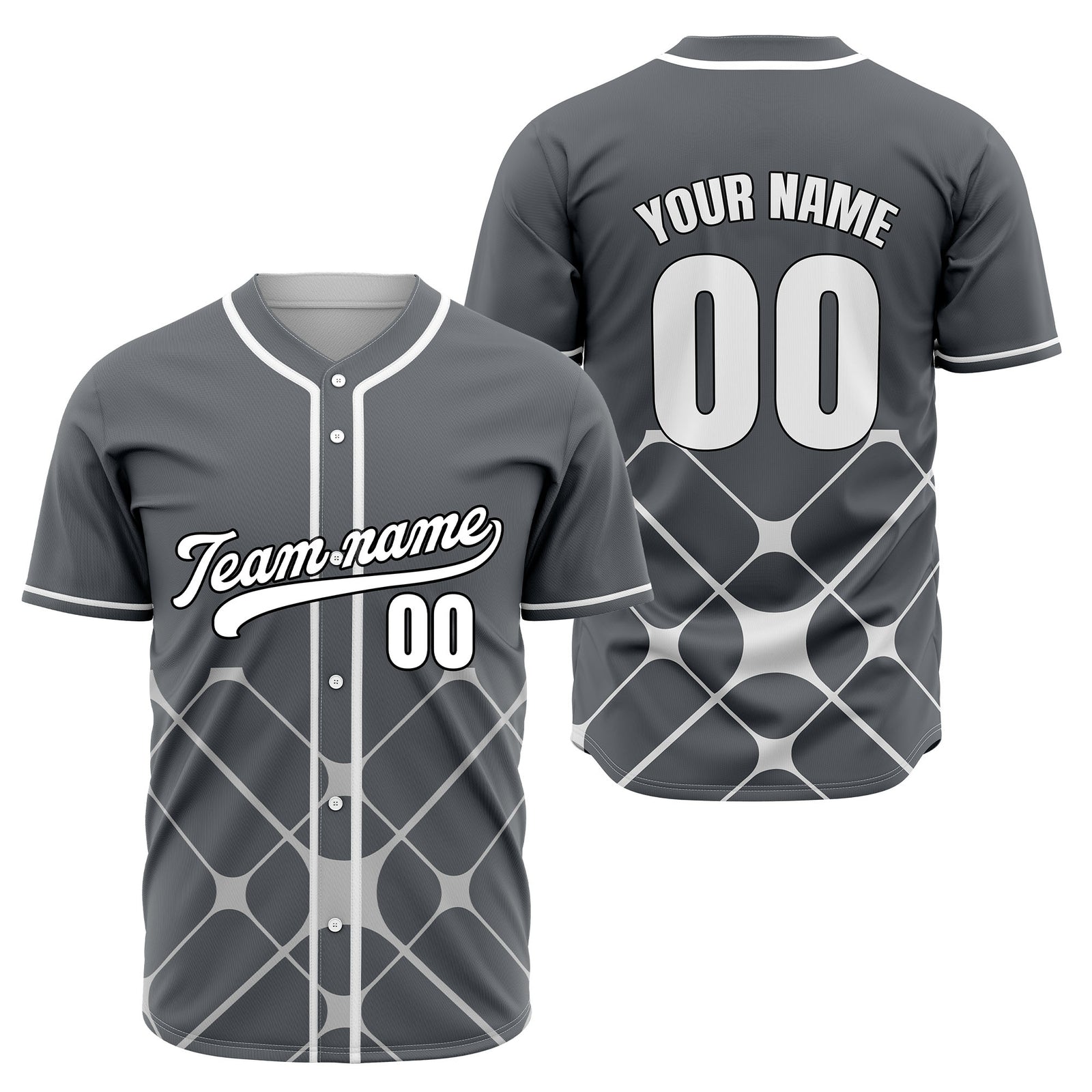 Custom Gridlock Dark Grey Baseball Sports Jersey Personalized Uniform with Name & Number