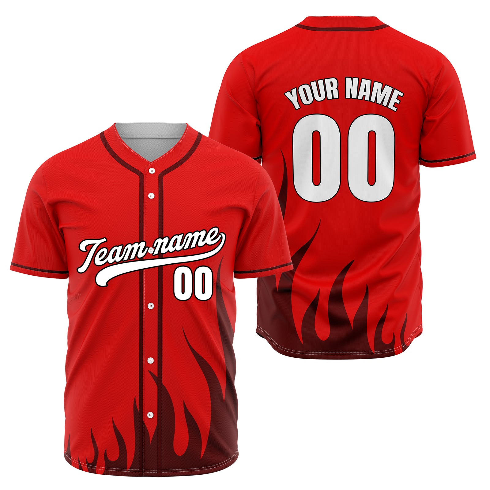 Custom Fire Pulse Red Baseball Sports Jersey Personalized Uniform with Name & Number