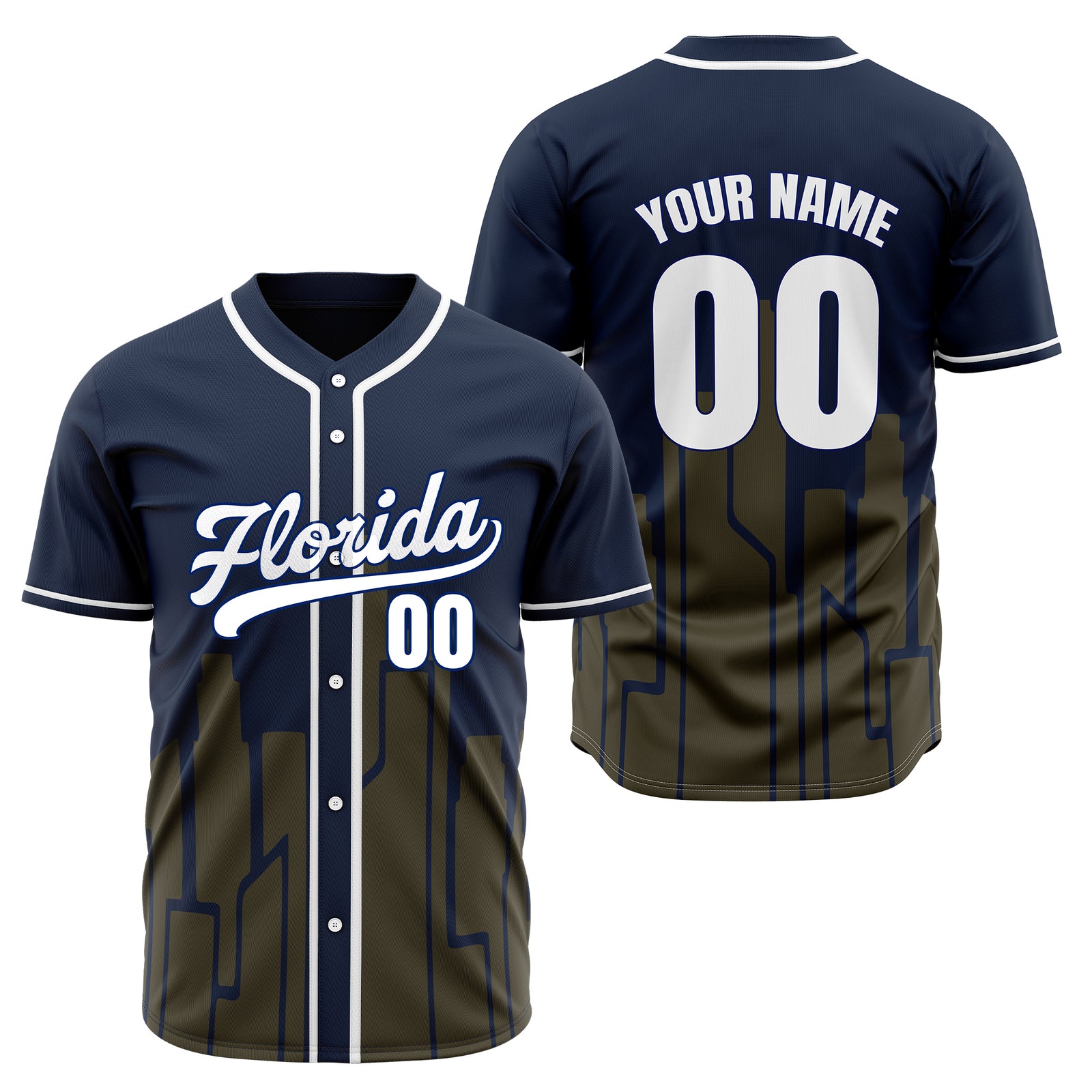 Custom City Flux Navy Baseball Sports Jersey Personalized Uniform with Name & Number