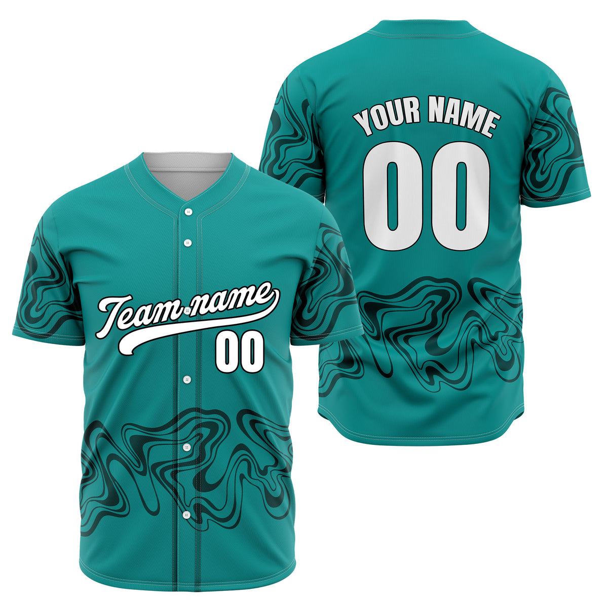 Custom Dark Grey Baseball Wave Sports Jersey Personalized Uniform with Name & Number