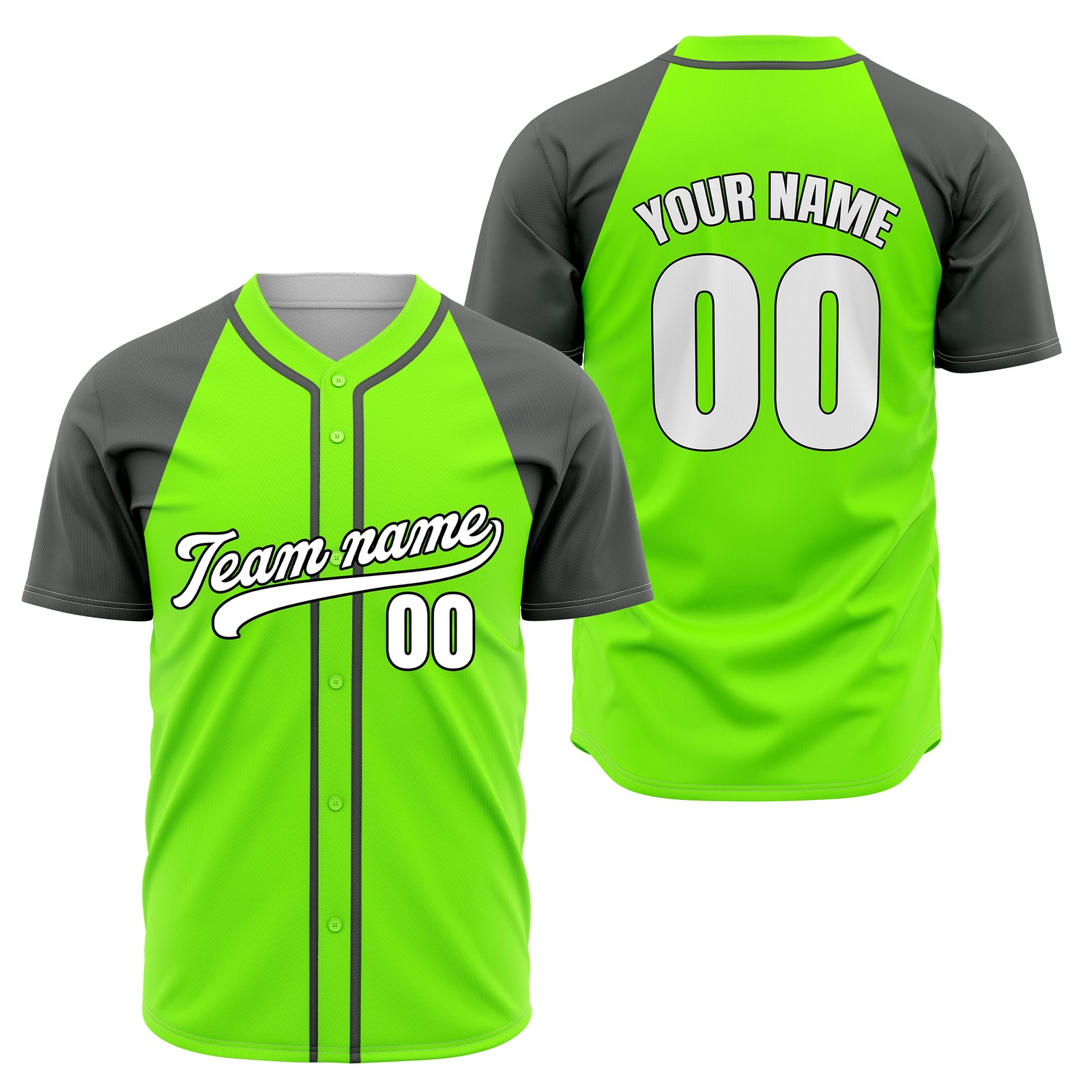 Custom Baseline Baseball Neon Green Sports Jersey Personalized Uniform with Name & Number