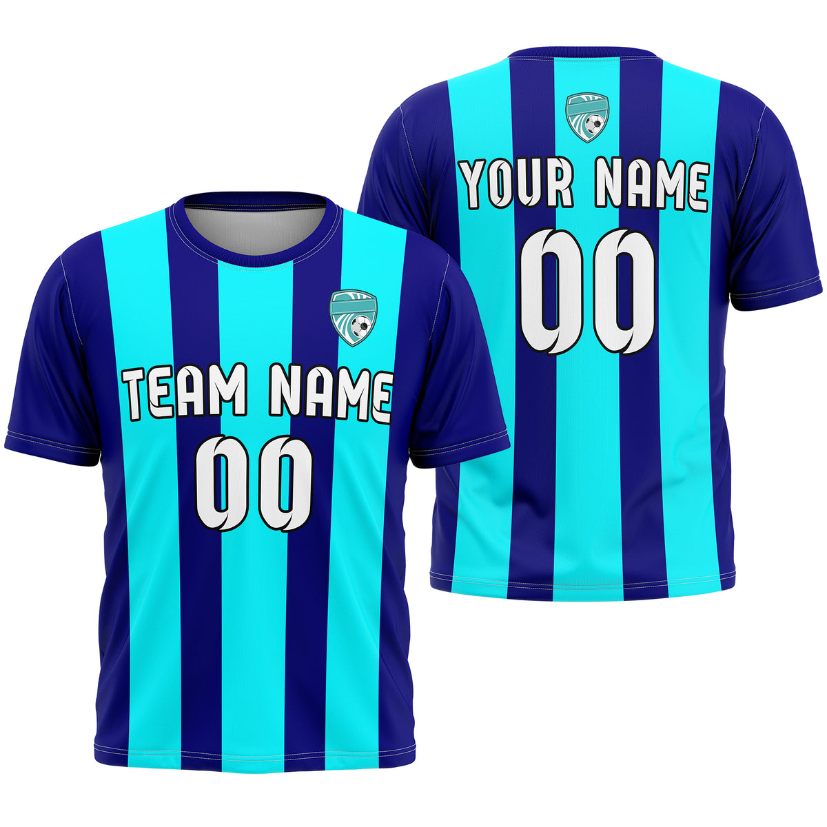 Custom Soccer Navy R Stripes Sports Tops Jersey