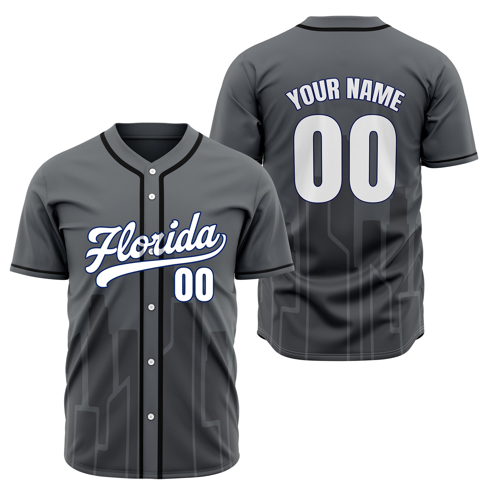 Custom City Flux Navy Baseball Sports Jersey Personalized Uniform with Name & Number