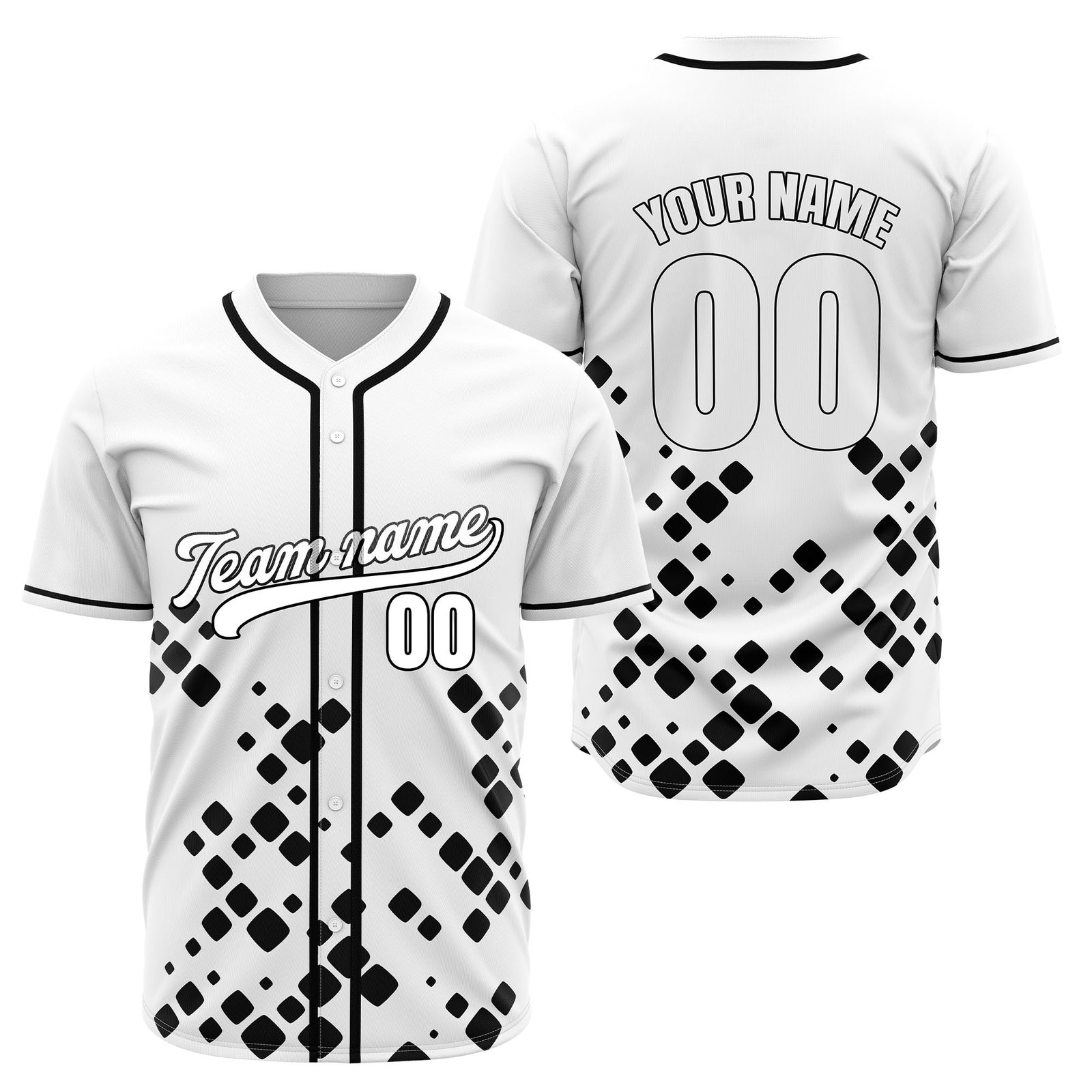 Custom Shadow Spark White Baseball Sports Jersey Personalized Uniform with Name & Number