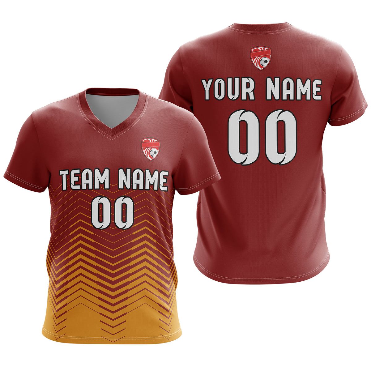 Custom Apex Strike V-Side Pattern Red Soccer Sport Tops Jersey