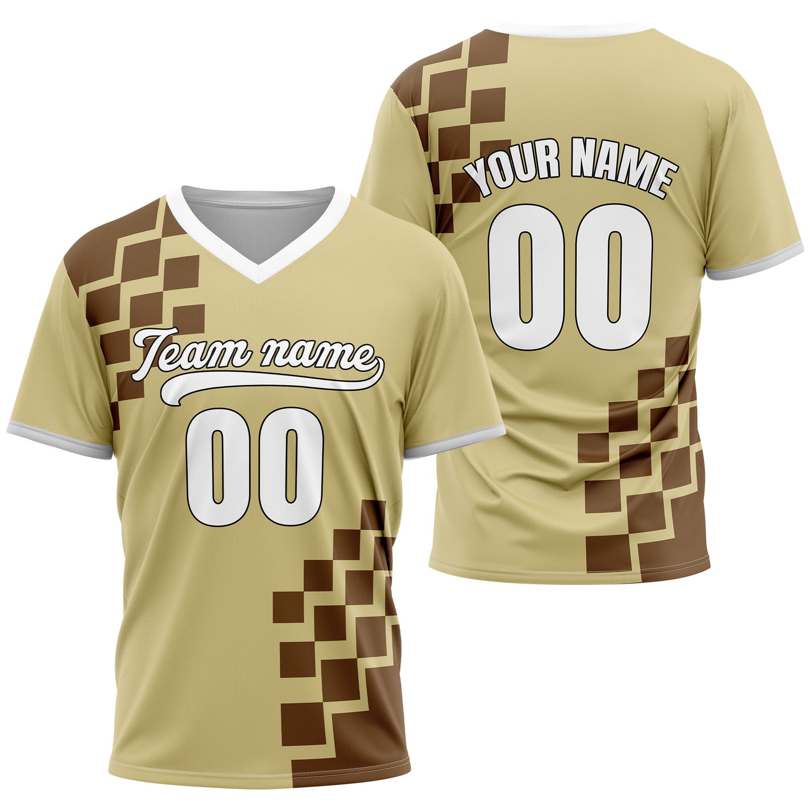 Custom Shadow Pixel Khaki Baseball Sports Jersey Personalized Uniform with Name & Number