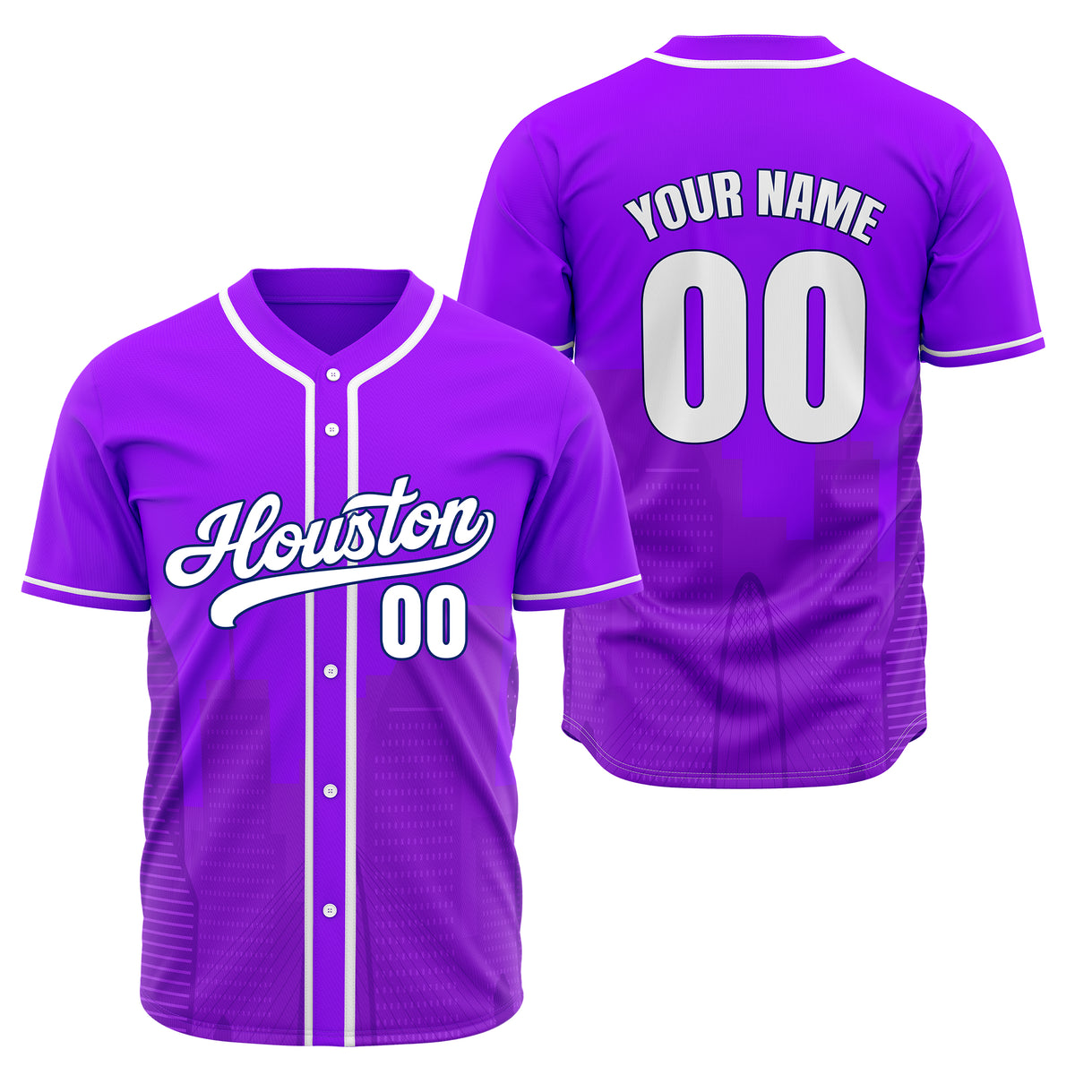 Custom City Pulse Purple Baseball Sports Jersey Personalized Uniform with Name &amp; Number