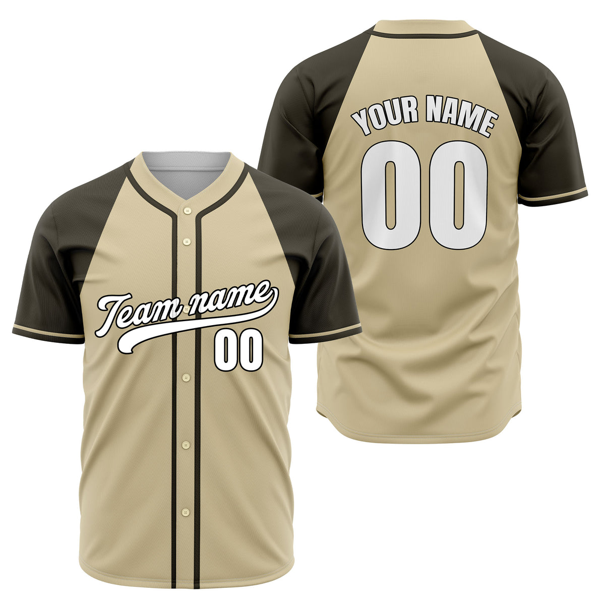 Custom Desert Blaze Black Raglan Style Baseball Sports Jersey Personalized Uniform with Name & Number