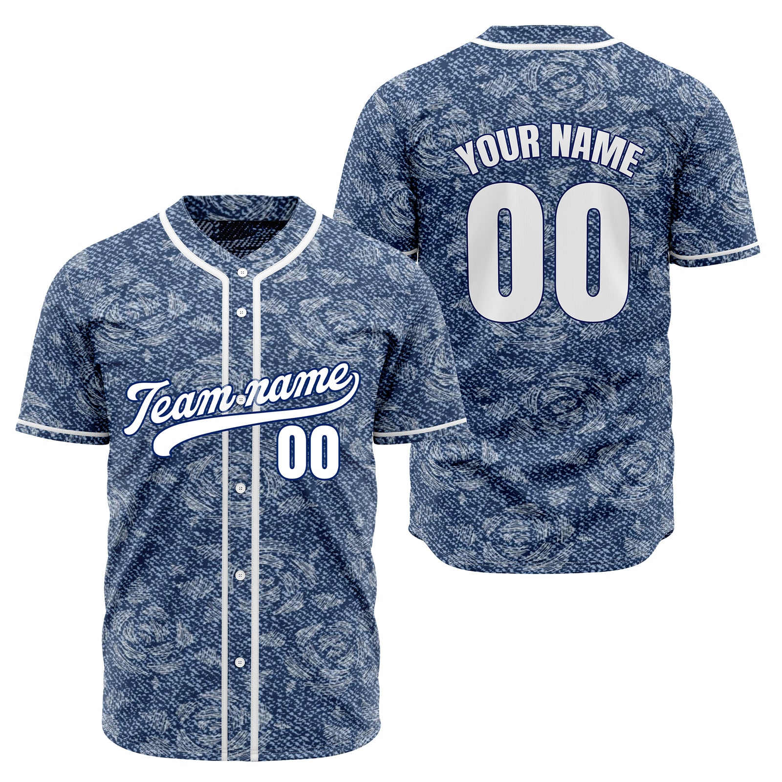 Custom Denim Ace Baseball Sports Jersey Personalized Uniform with Name & Number
