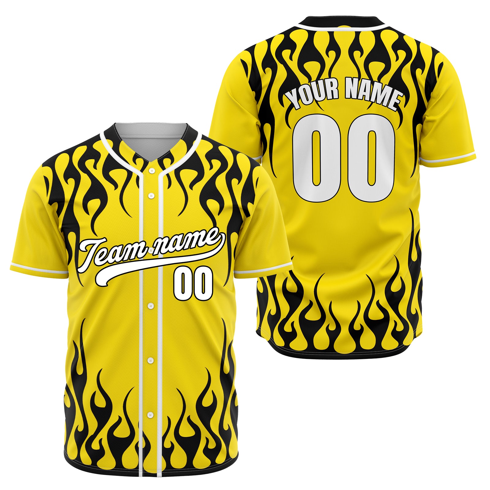 Custom Frostburn Yellow Baseball Sports Jersey Personalized Uniform with Name & Number