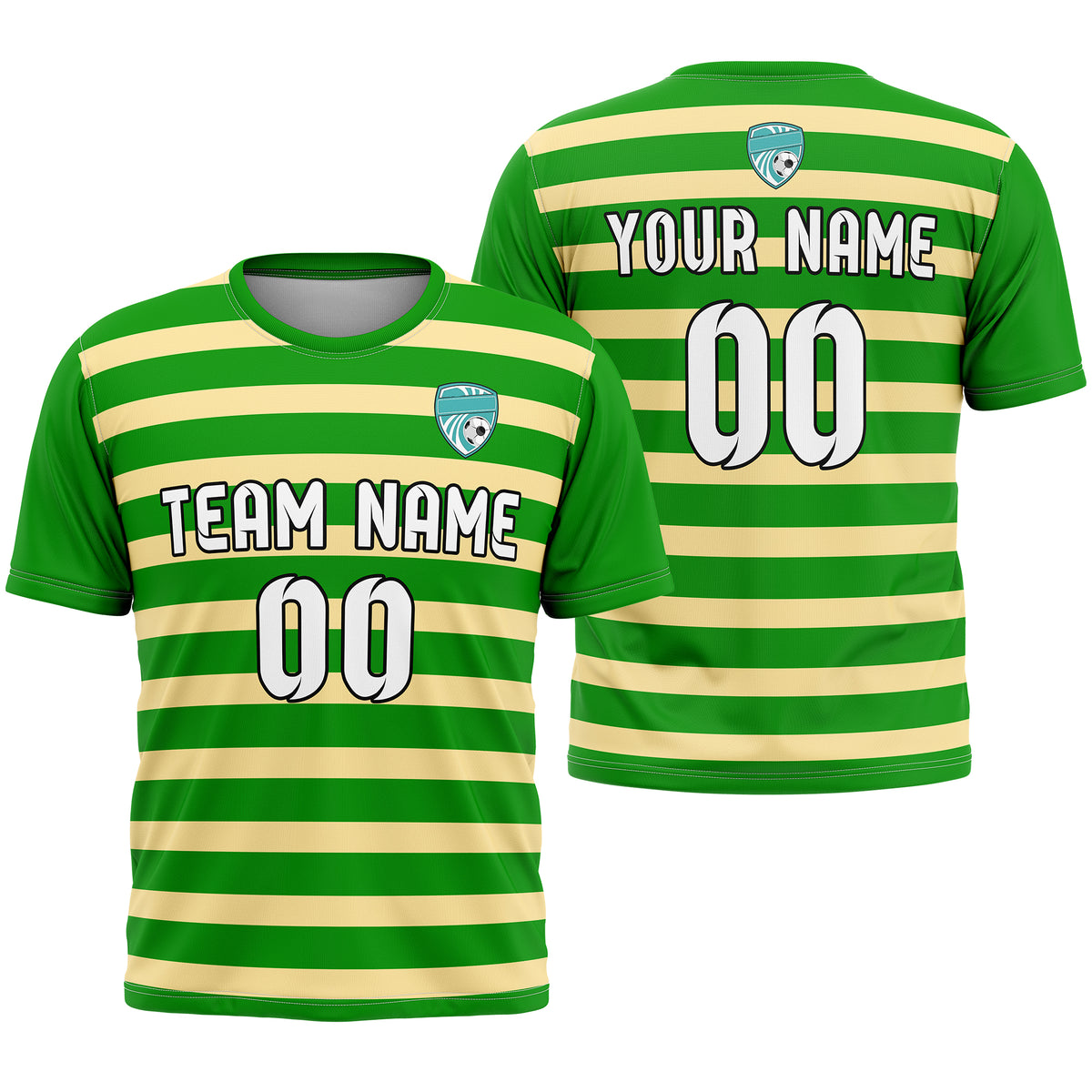 Custom Soccer R Stripes Teal Sports Tops Jersey