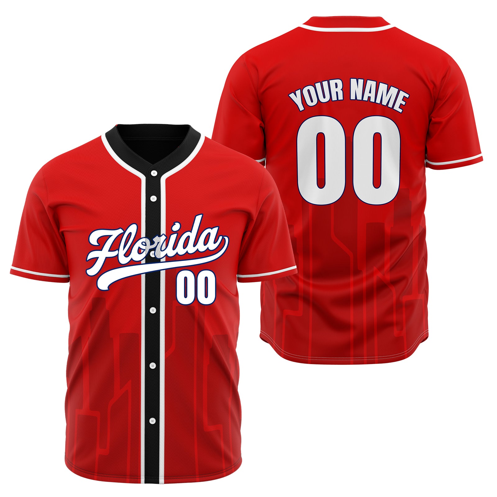 Custom City Flux Red Baseball Sports Jersey Personalized Uniform with Name & Number