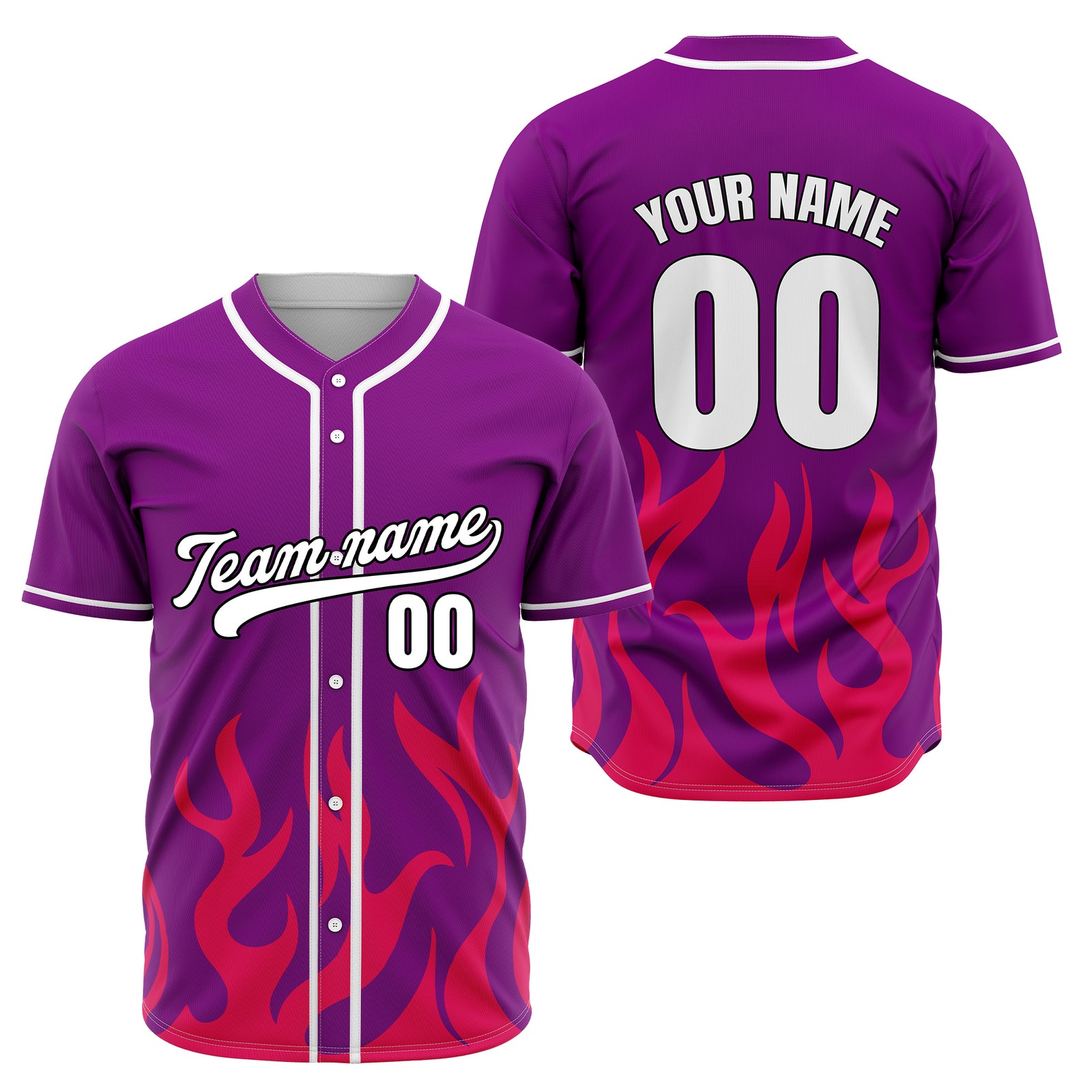 Custom Burnout Purple Baseball Sports Jersey Personalized Uniform with Name & Number