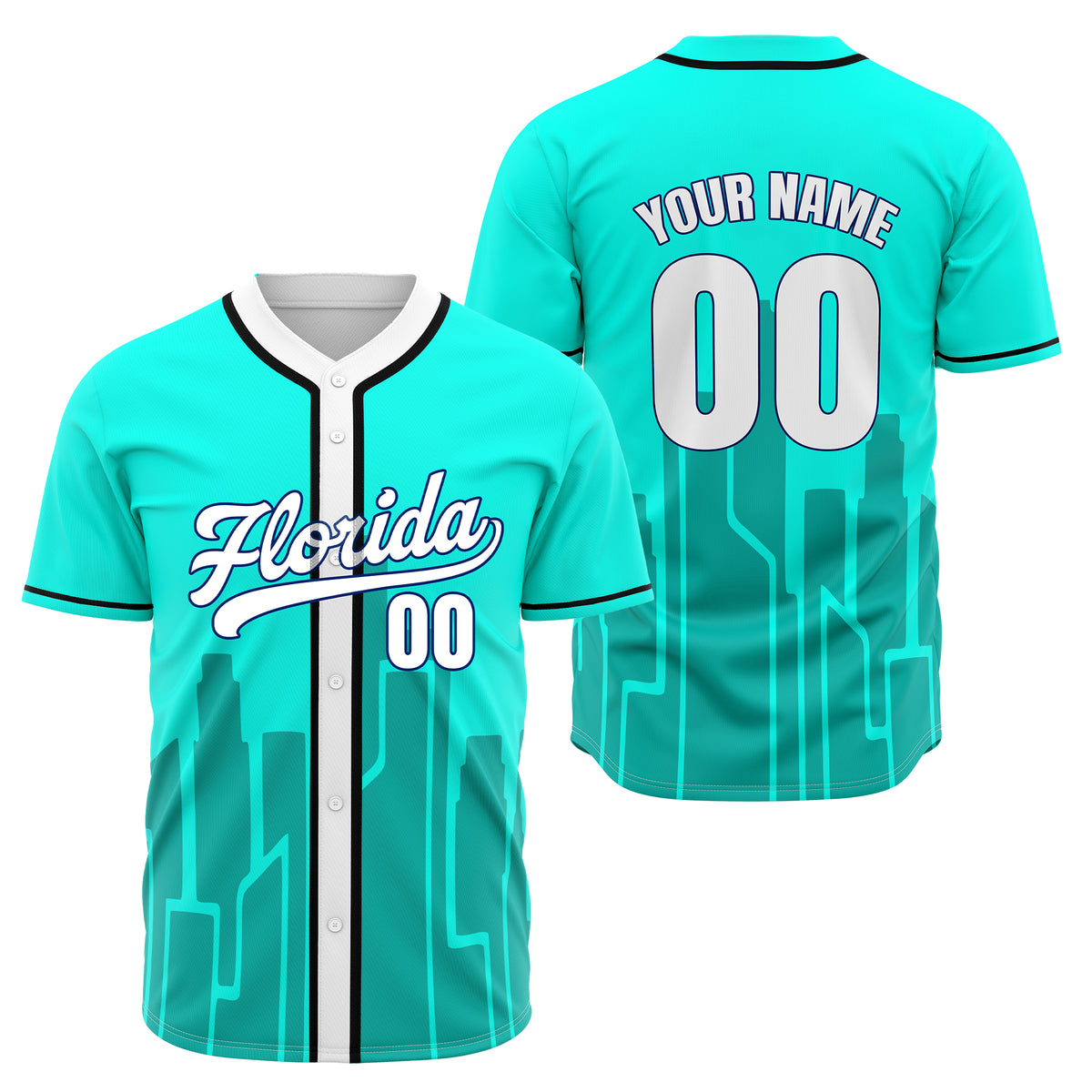 Custom City Flux Navy Baseball Sports Jersey Personalized Uniform with Name & Number
