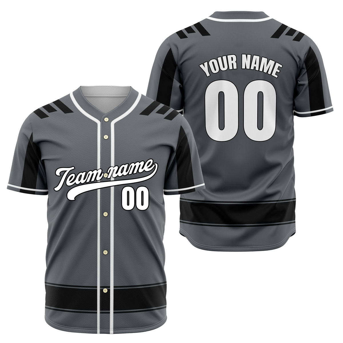 Custom Radiant Strike Dark Grey Raglan Style Baseball Sports Jersey Personalized Uniform with Name &amp; Number
