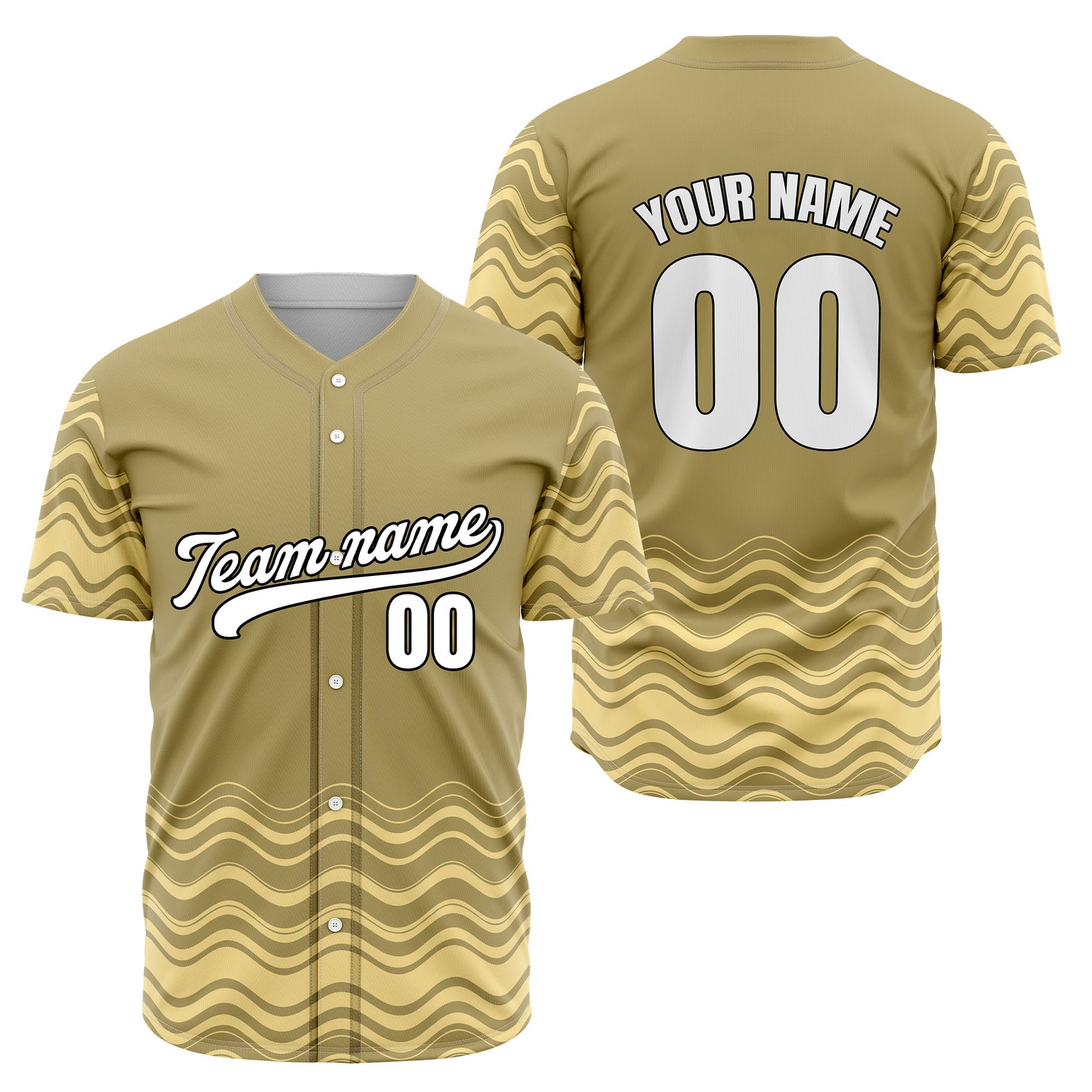 Custom Orange Baseball Wave Sports Jersey Personalized Uniform with Name & Number