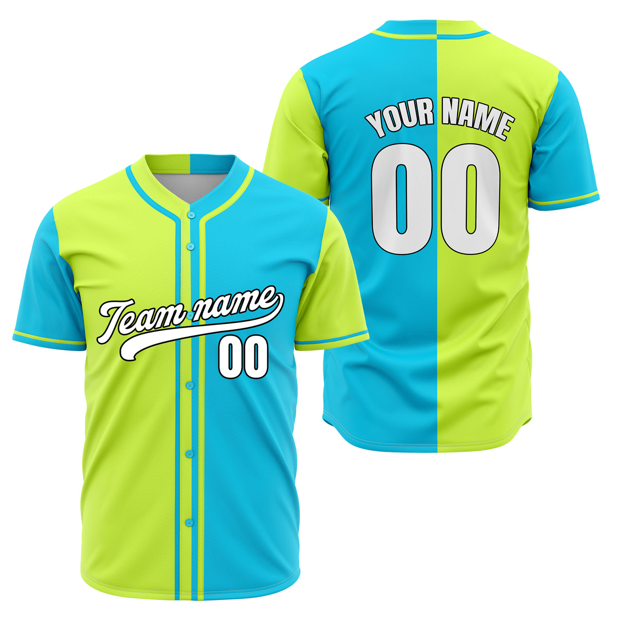 Custom Split Baseball Blue Sports Jersey Personalized Uniform with Name &amp; Number