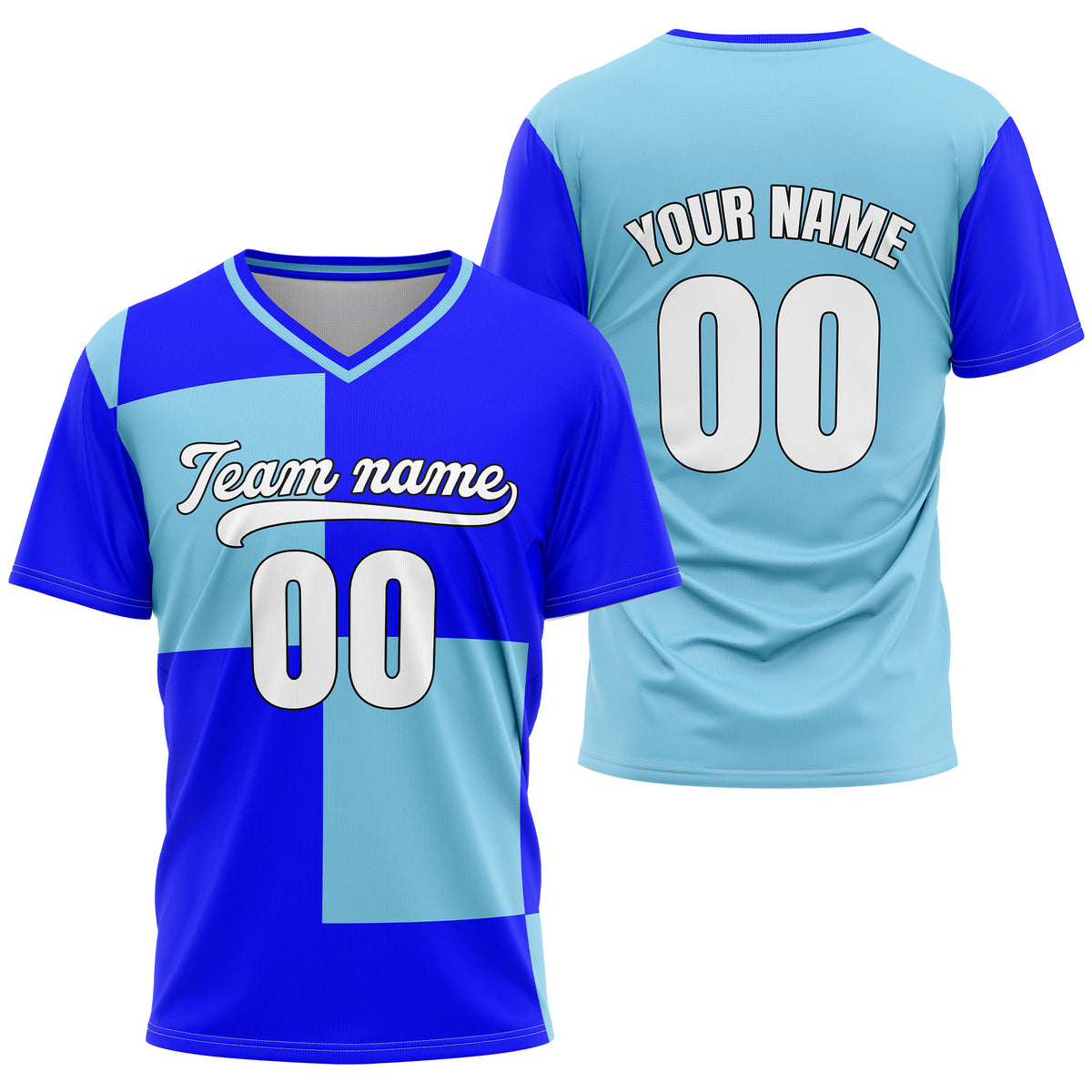 Custom Apex Colorblock Blue Baseball Sports Jersey Personalized Uniform with Name &amp; Number