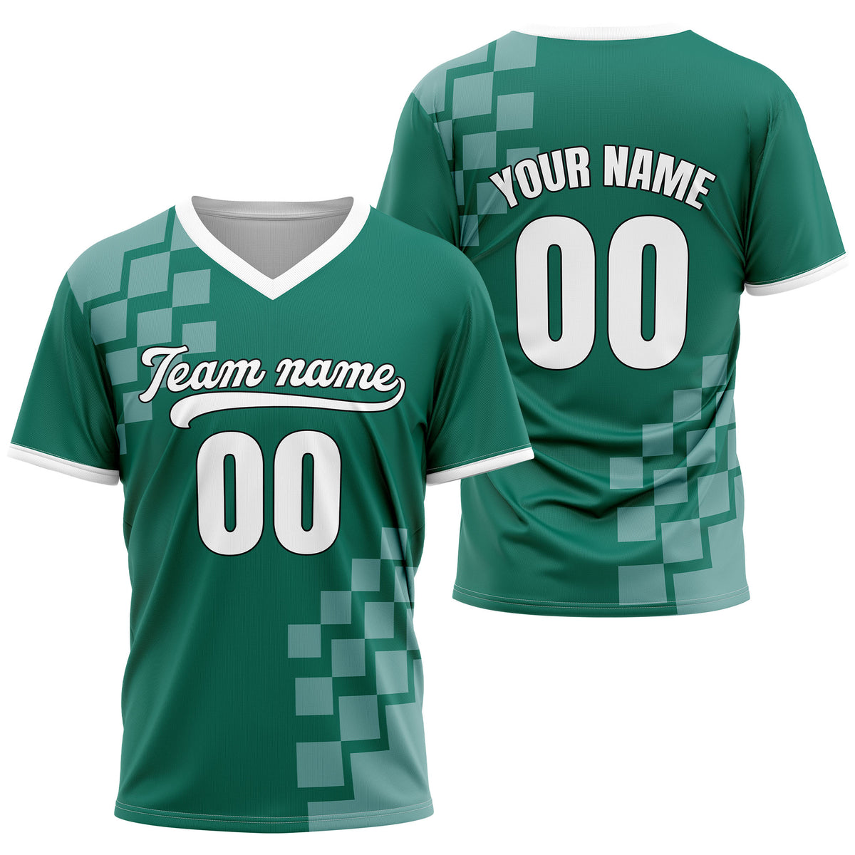 Custom Shadow Pixel Teal Baseball Sports Jersey Personalized Uniform with Name &amp; Number