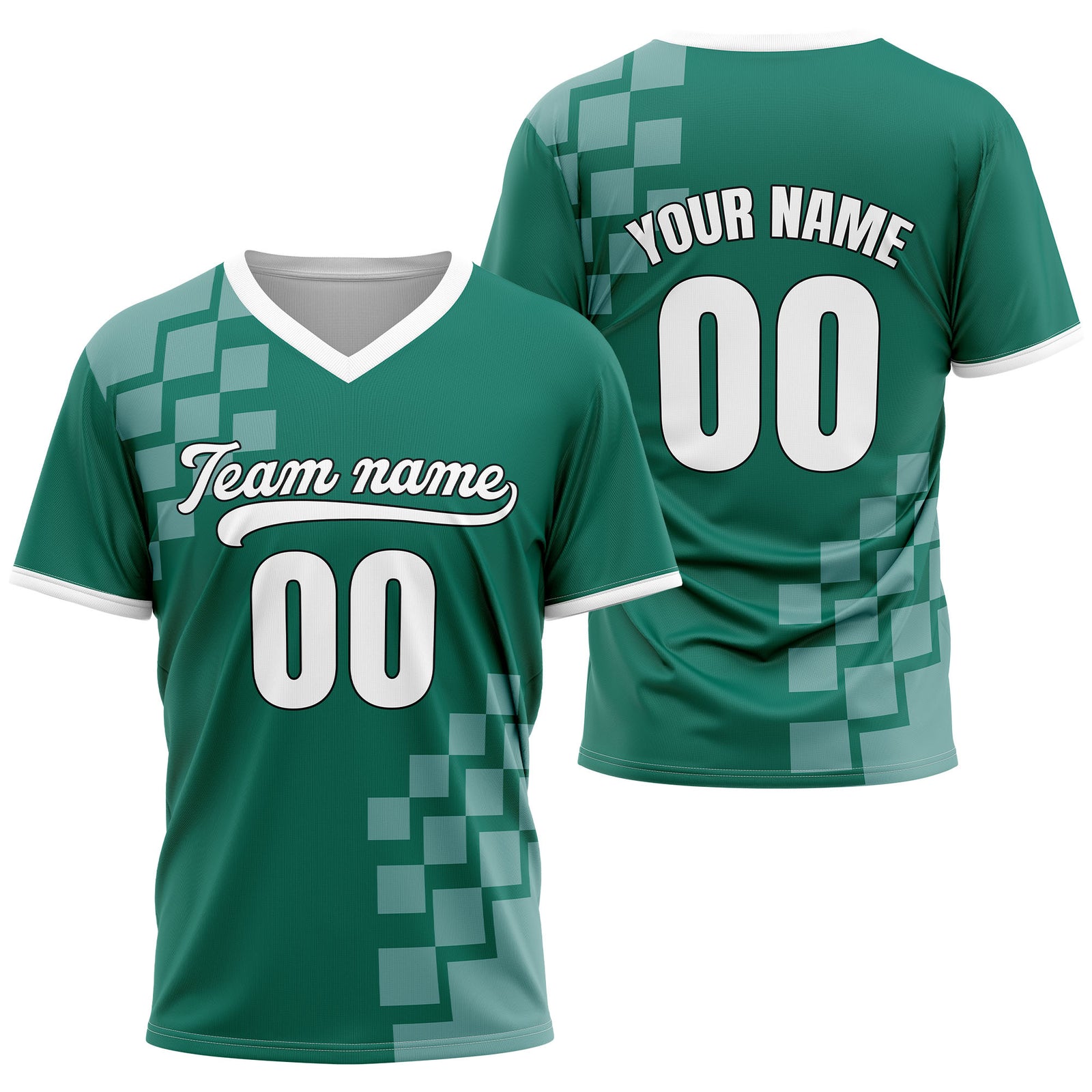 Custom Shadow Pixel Teal Baseball Sports Jersey Personalized Uniform with Name & Number