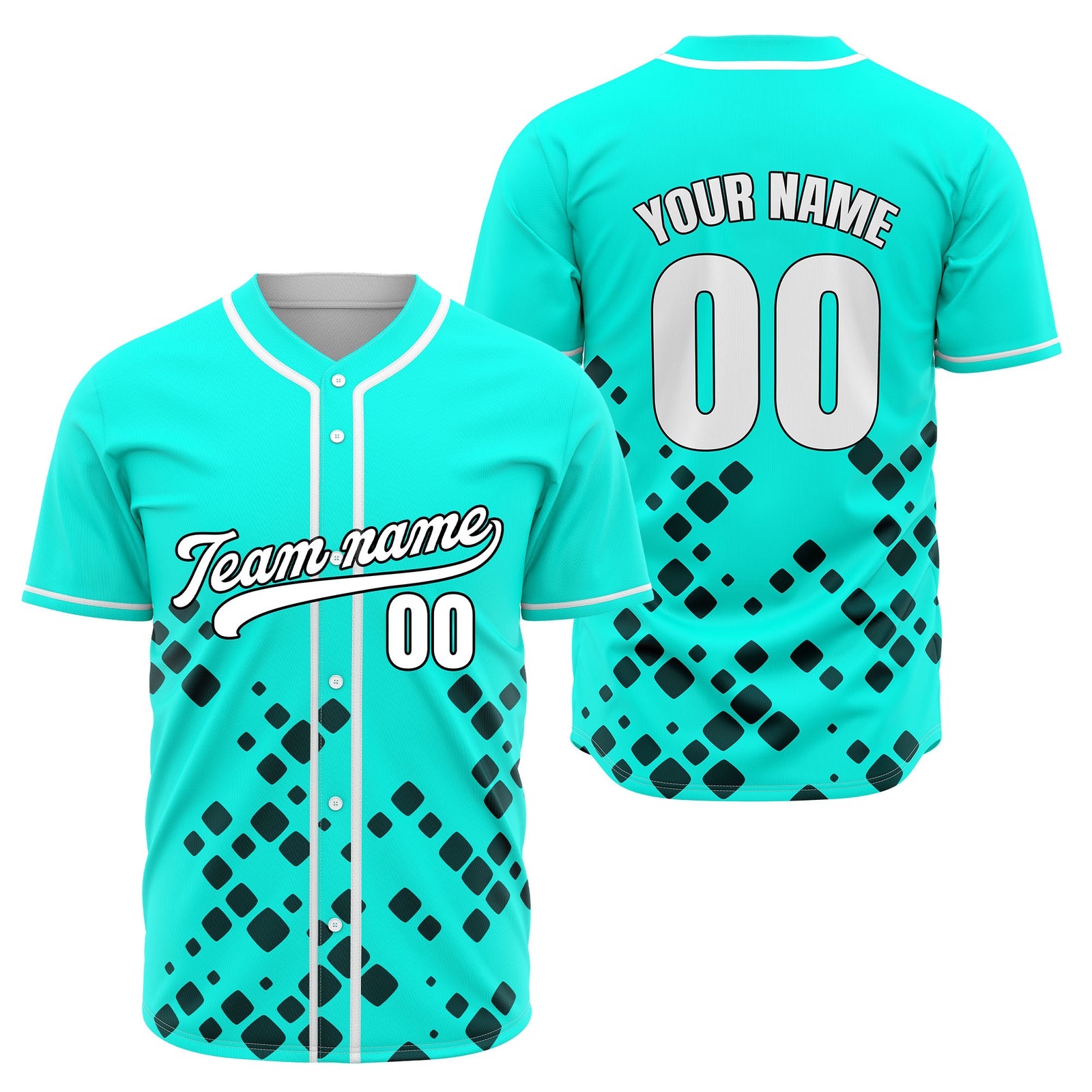 Custom Shadow Spark Aqua Baseball Sports Jersey Personalized Uniform with Name & Number