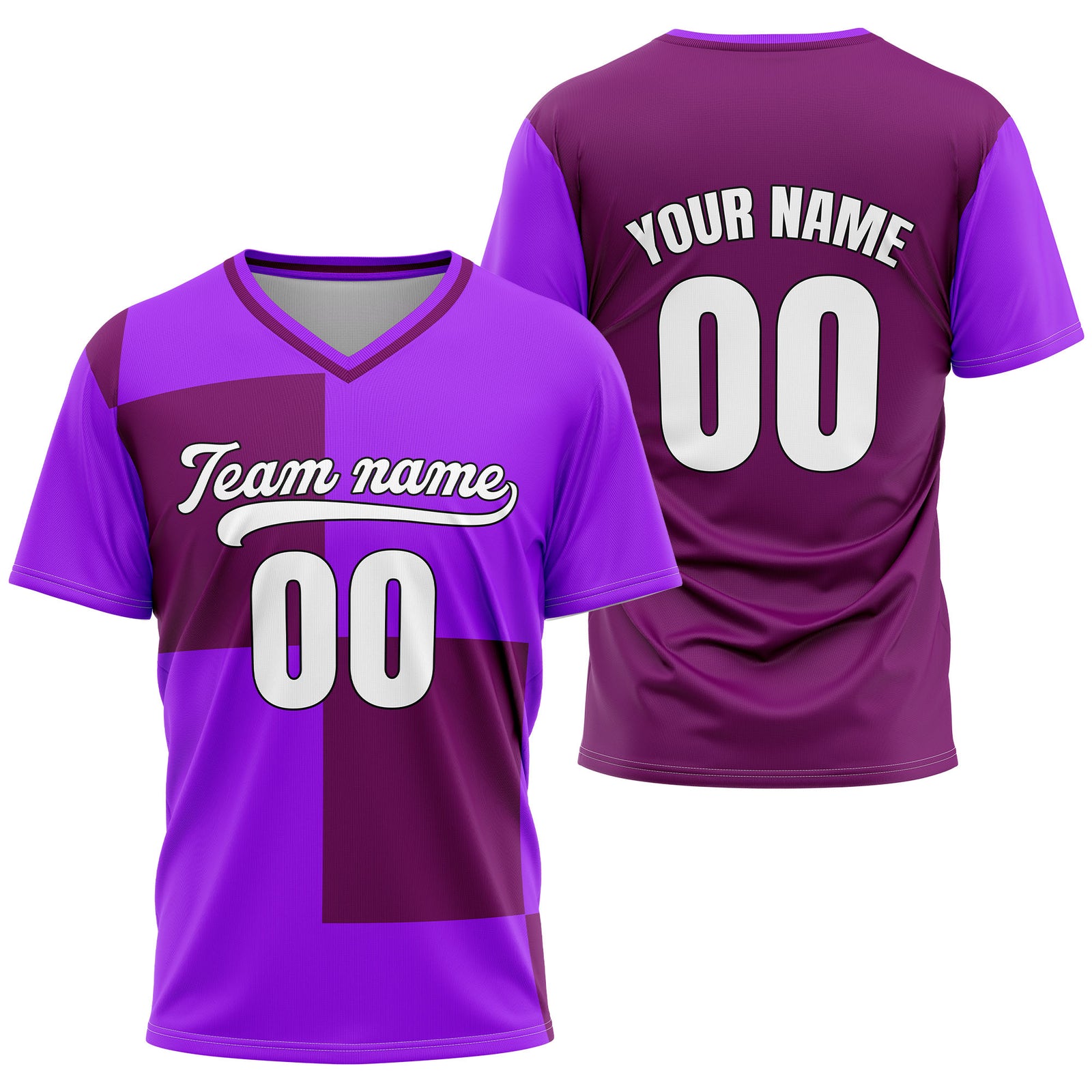 Custom Apex Colorblock Purple Baseball Sports Jersey Personalized Uniform with Name & Number