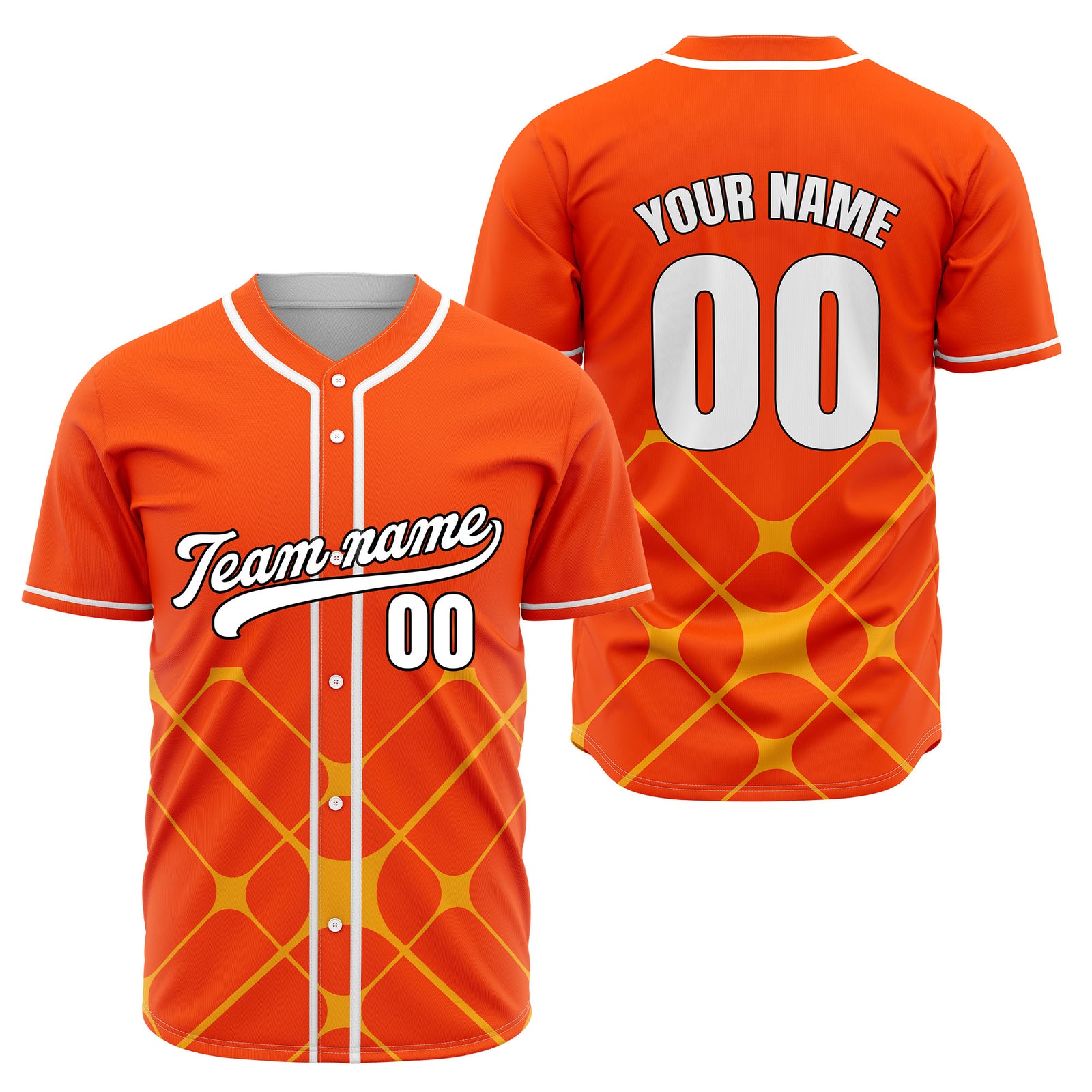 Custom Gridlock Orange Baseball Sports Jersey Personalized Uniform with Name & Number