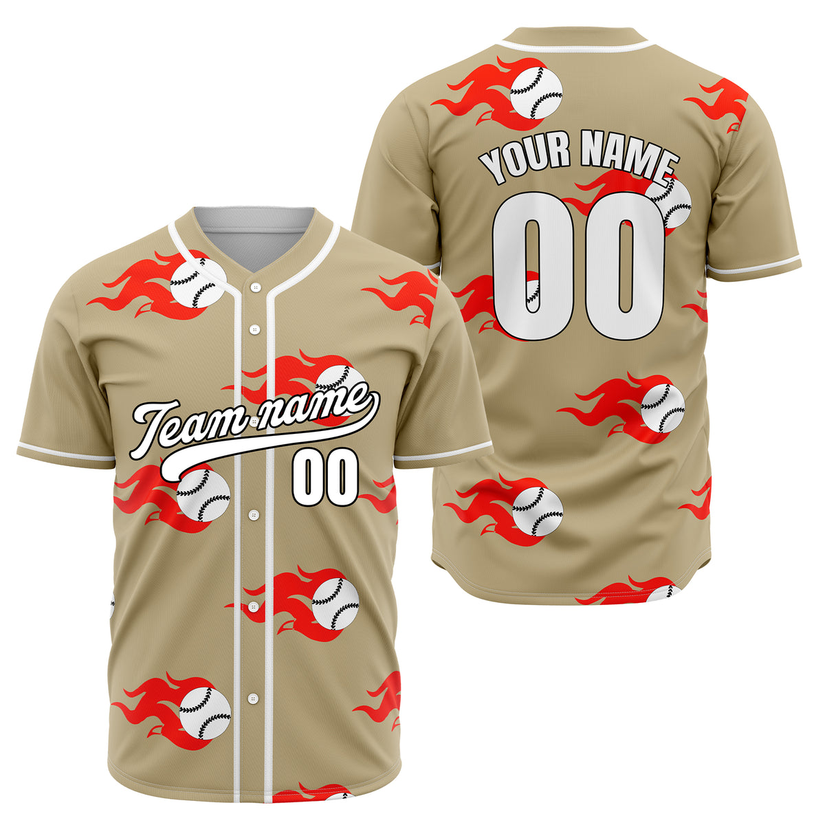 Custom Fireballers Grey Baseball Sports Jersey Personalized Uniform with Name & Number