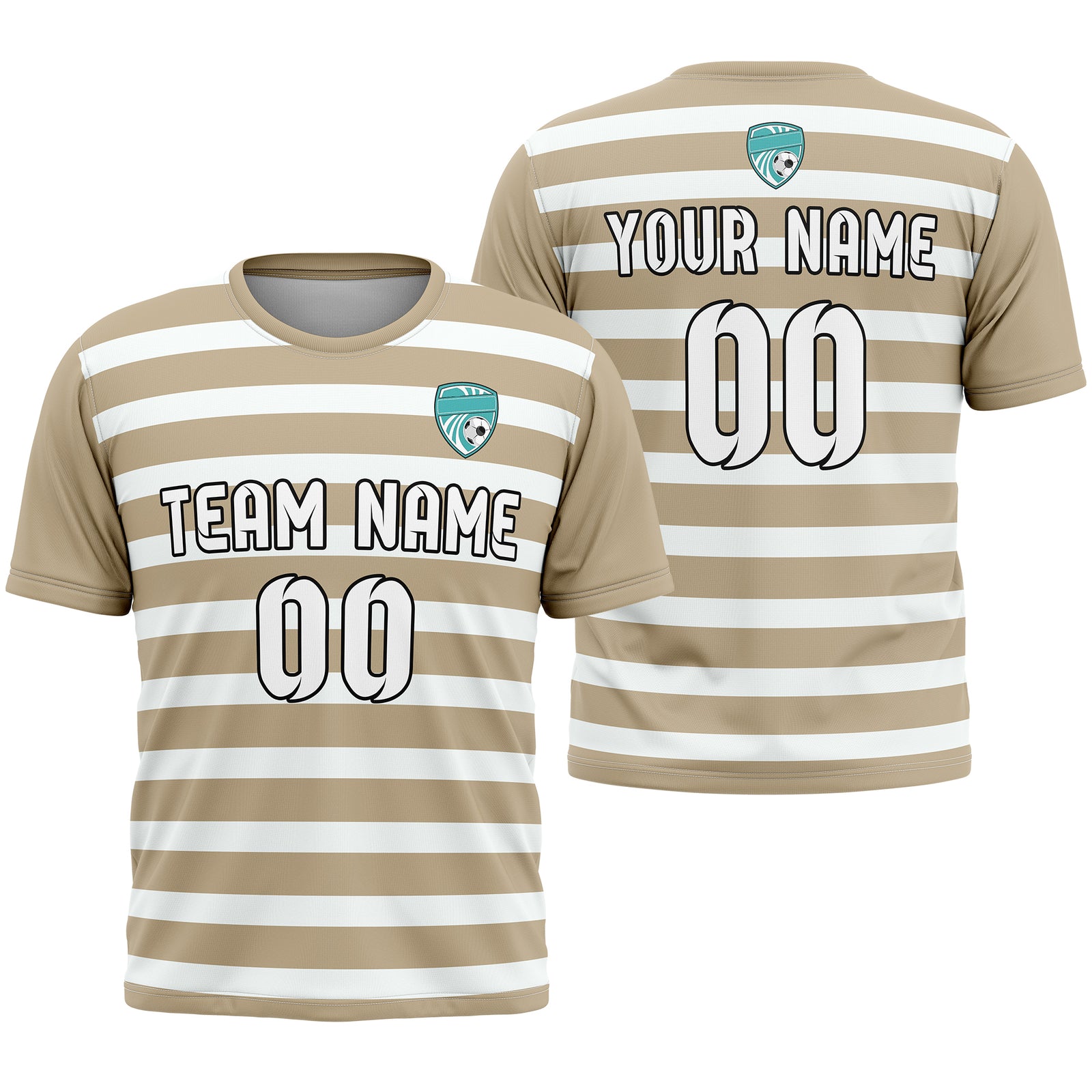 Custom Soccer R Stripes Teal Sports Tops Jersey