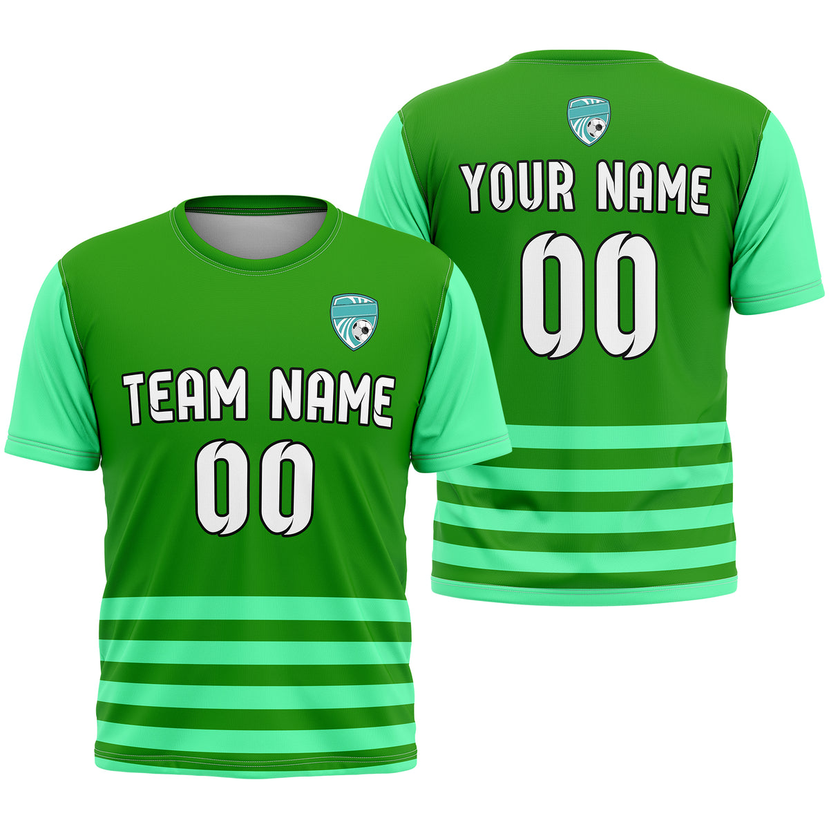 Custom Soccer R Stripes Volt Stripe Green Sports Tops Jersey