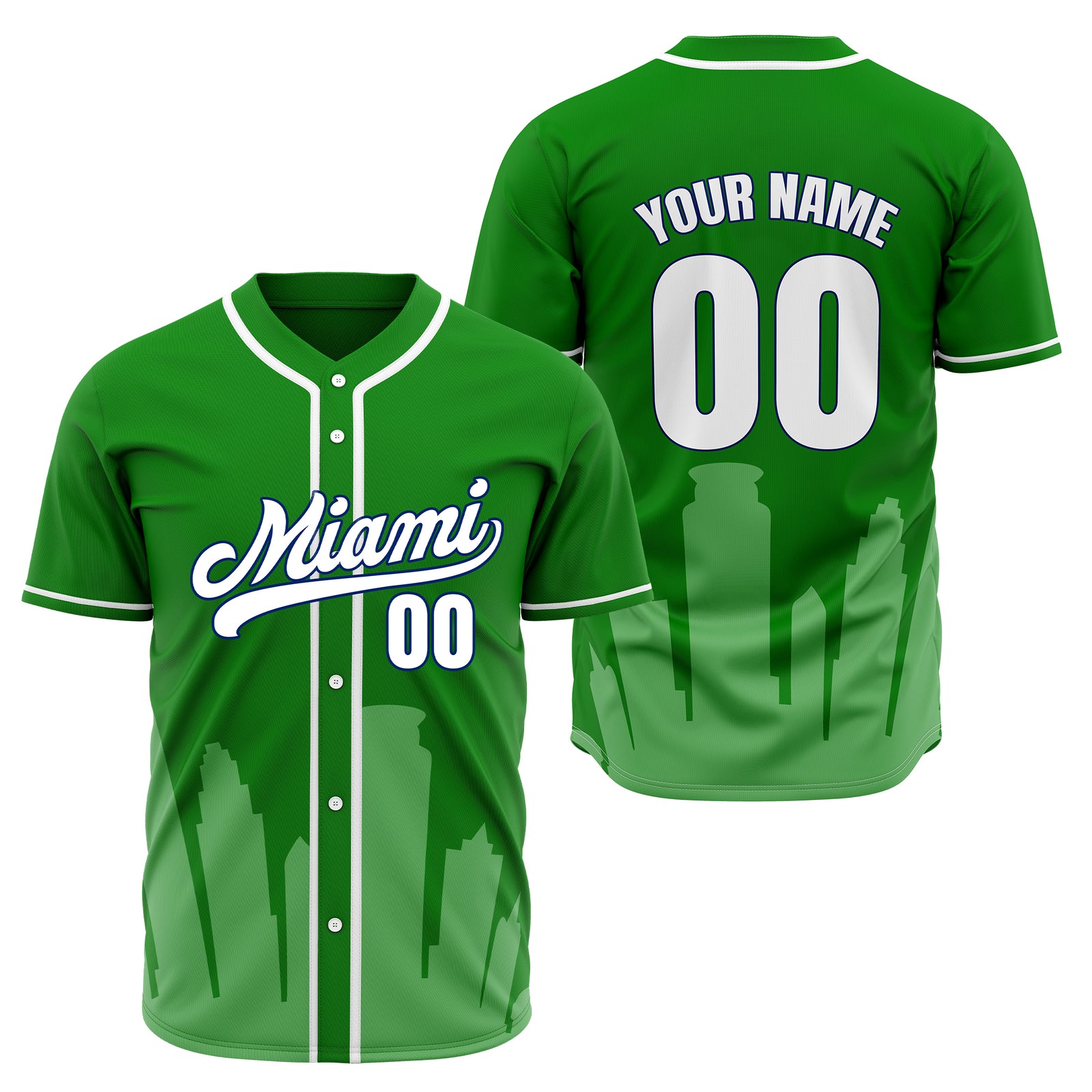 Custom City Tide Green Baseball Sports Jersey Personalized Uniform with Name & Number