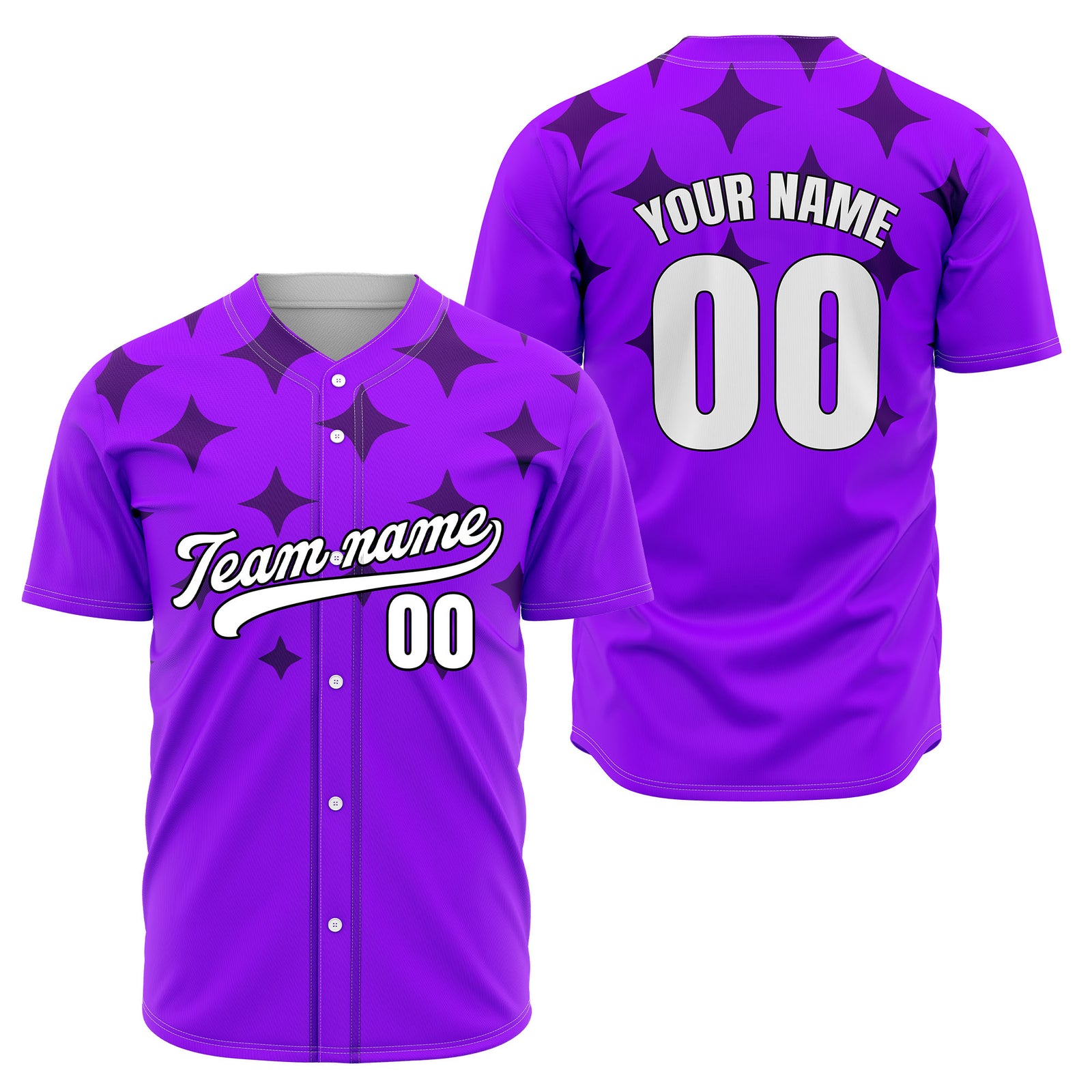 Custom Starlight Purple Baseball Sports Jersey Personalized Uniform with Name & Number