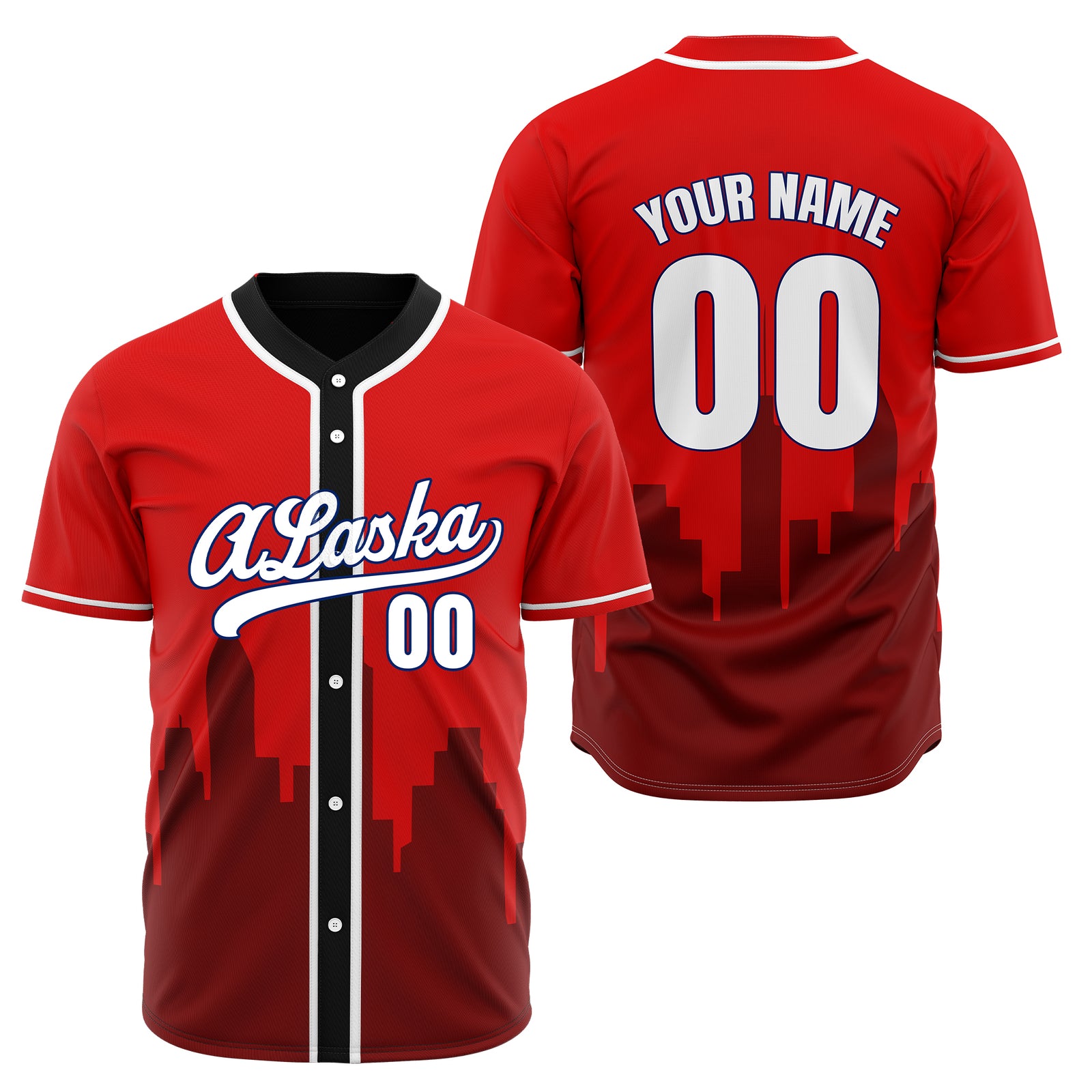Custom City Horizon Red Baseball Sports Jersey Personalized Uniform with Name & Number