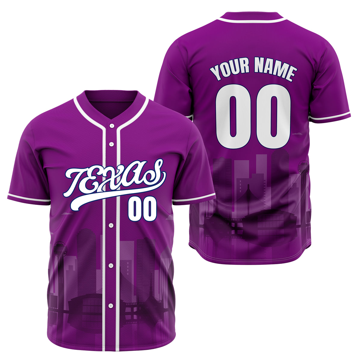 Custom City Lights Black Baseball Sports Jersey Personalized Uniform with Name & Number