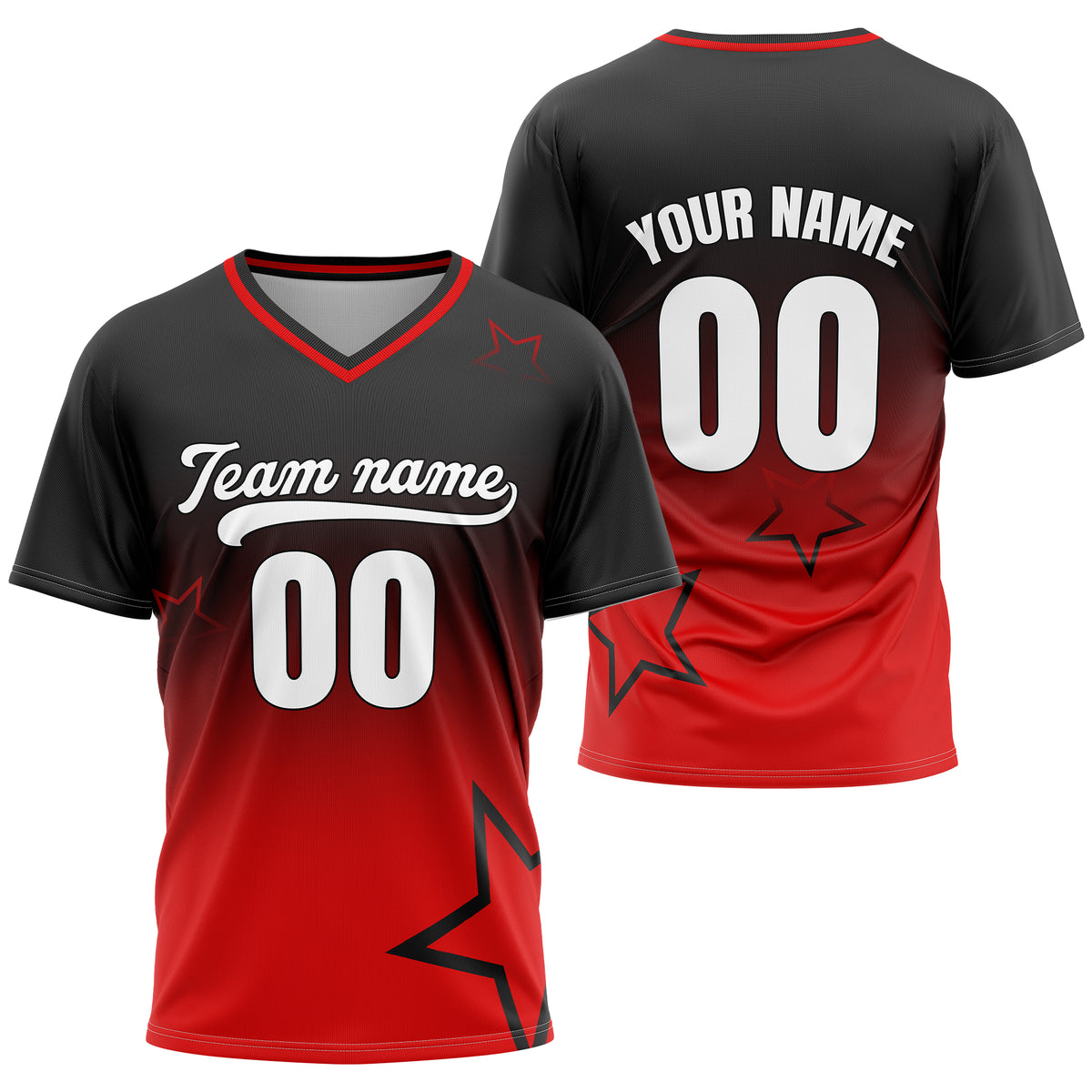 Custom Star Gradient Baseball White Sports Jersey Personalized Uniform with Name & Number