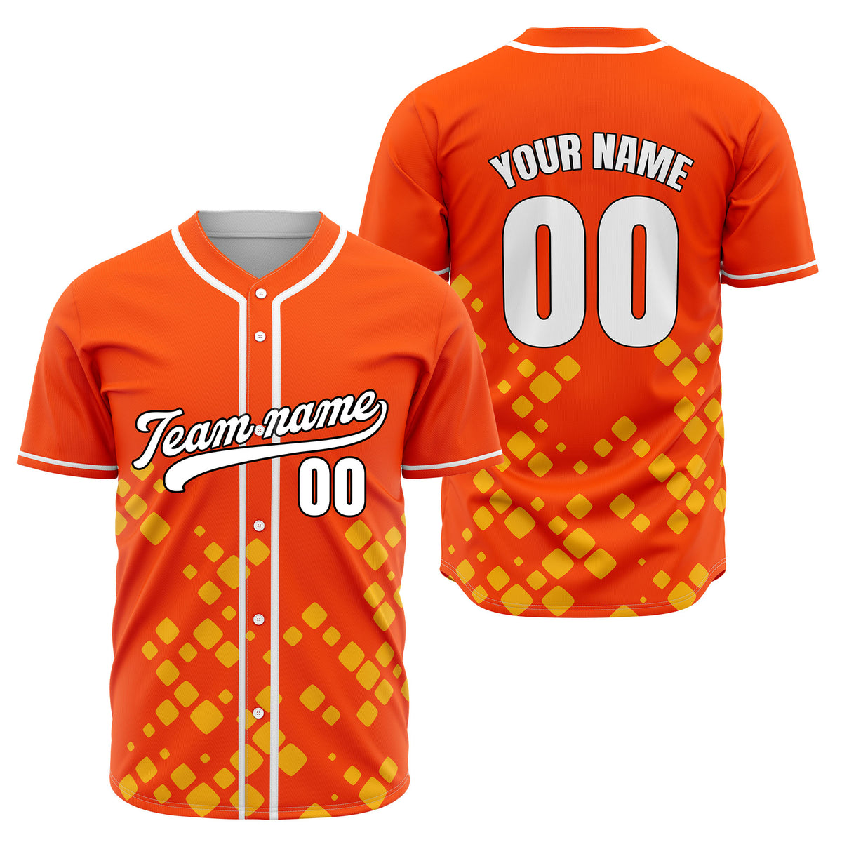 Custom Shadow Spark Orange Baseball Sports Jersey Personalized Uniform with Name &amp; Number