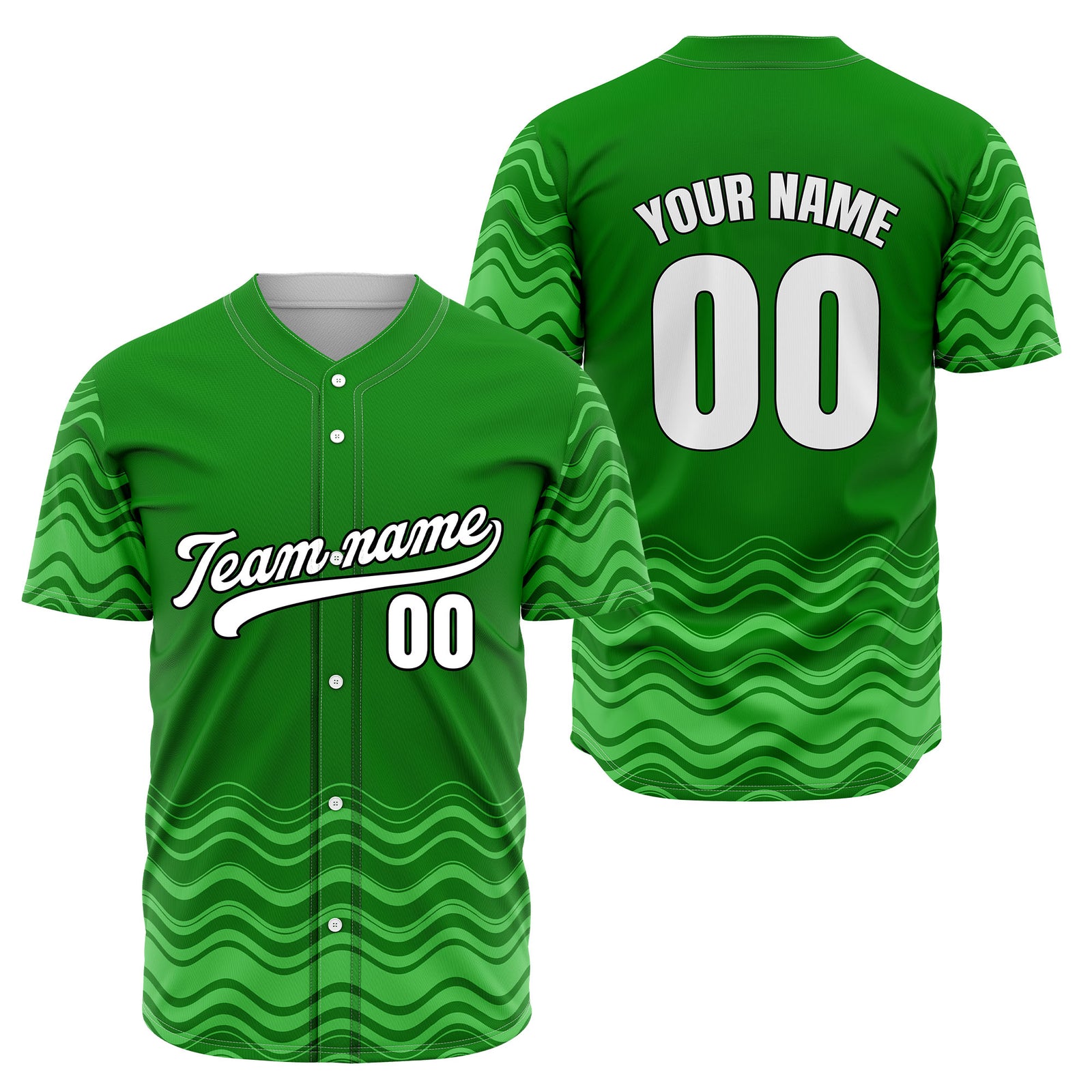 Custom Orange Baseball Wave Sports Jersey Personalized Uniform with Name & Number